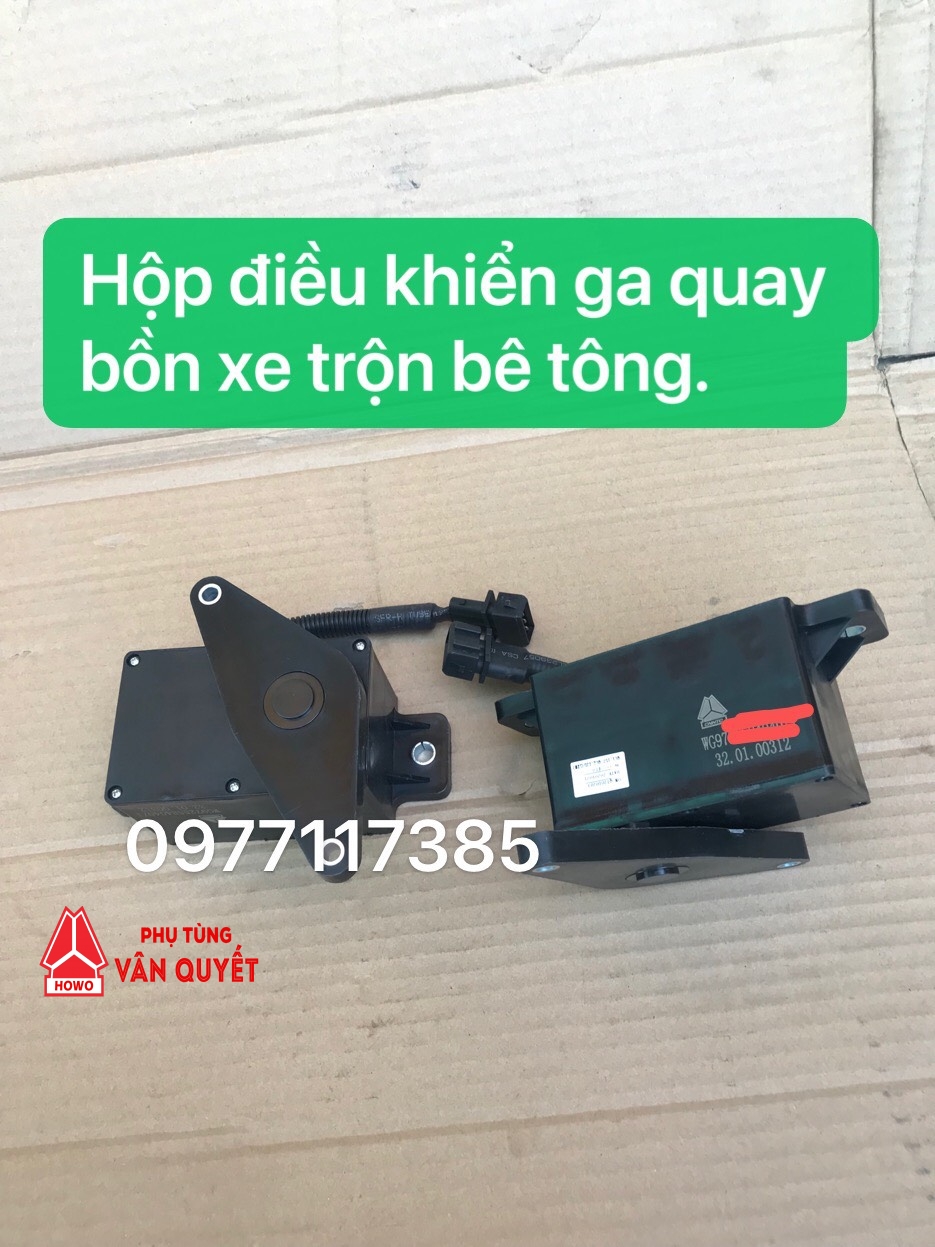 Hộp điều khiển ga quay bồn xe trộn howo 340