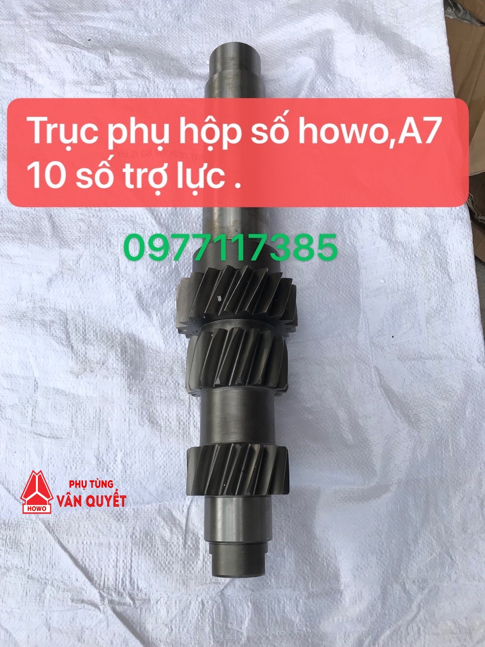 Trục phụ hộp số 10 số trợ lực howo, A7