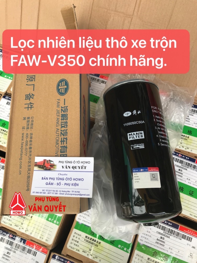 Lọc dầu nhiên liệu xe trộn Faw V350 chính hãng