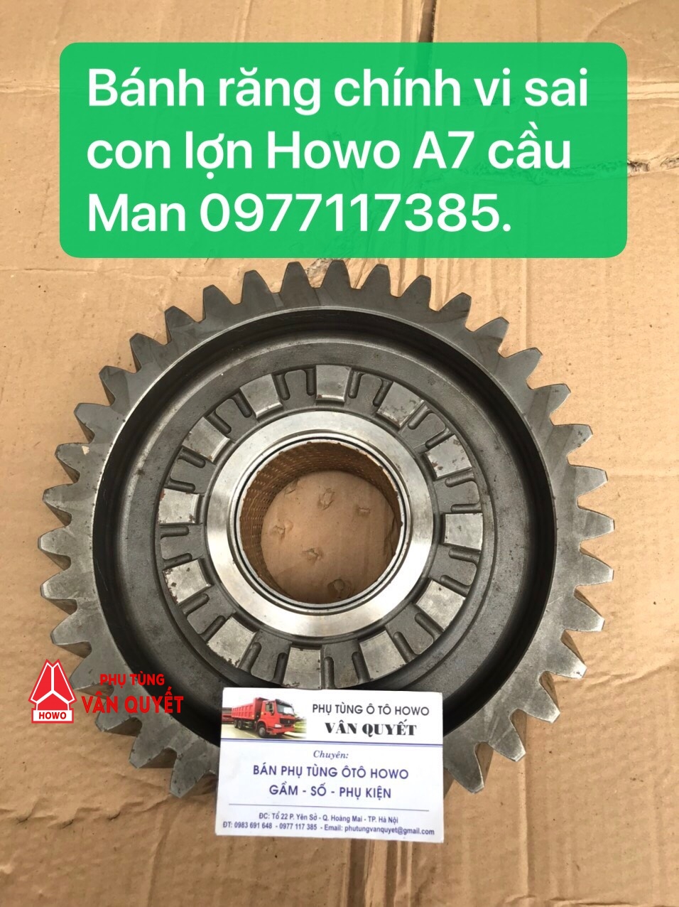 Bánh răng chính vi sai con lợn 37 răng howo A7 cầu Man