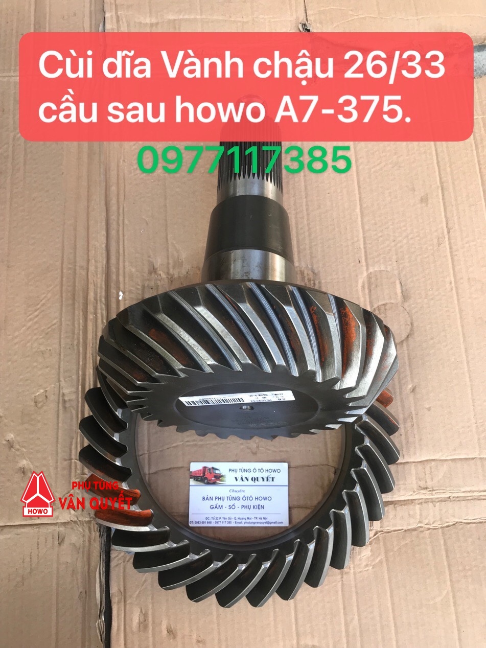 Vành chậu cùi dĩa 26/33/46 cầu sau howo A7-375