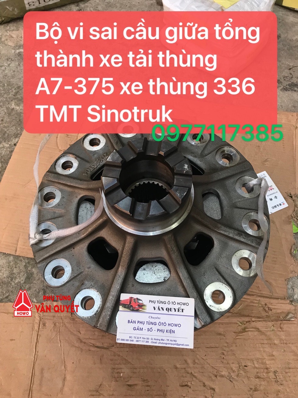 Bộ vi sai cầu giữa 0193-1, Cầu sau 0194-1 tổng thành xe tải thùng A7-37, xe 336 TMT Sinotruk