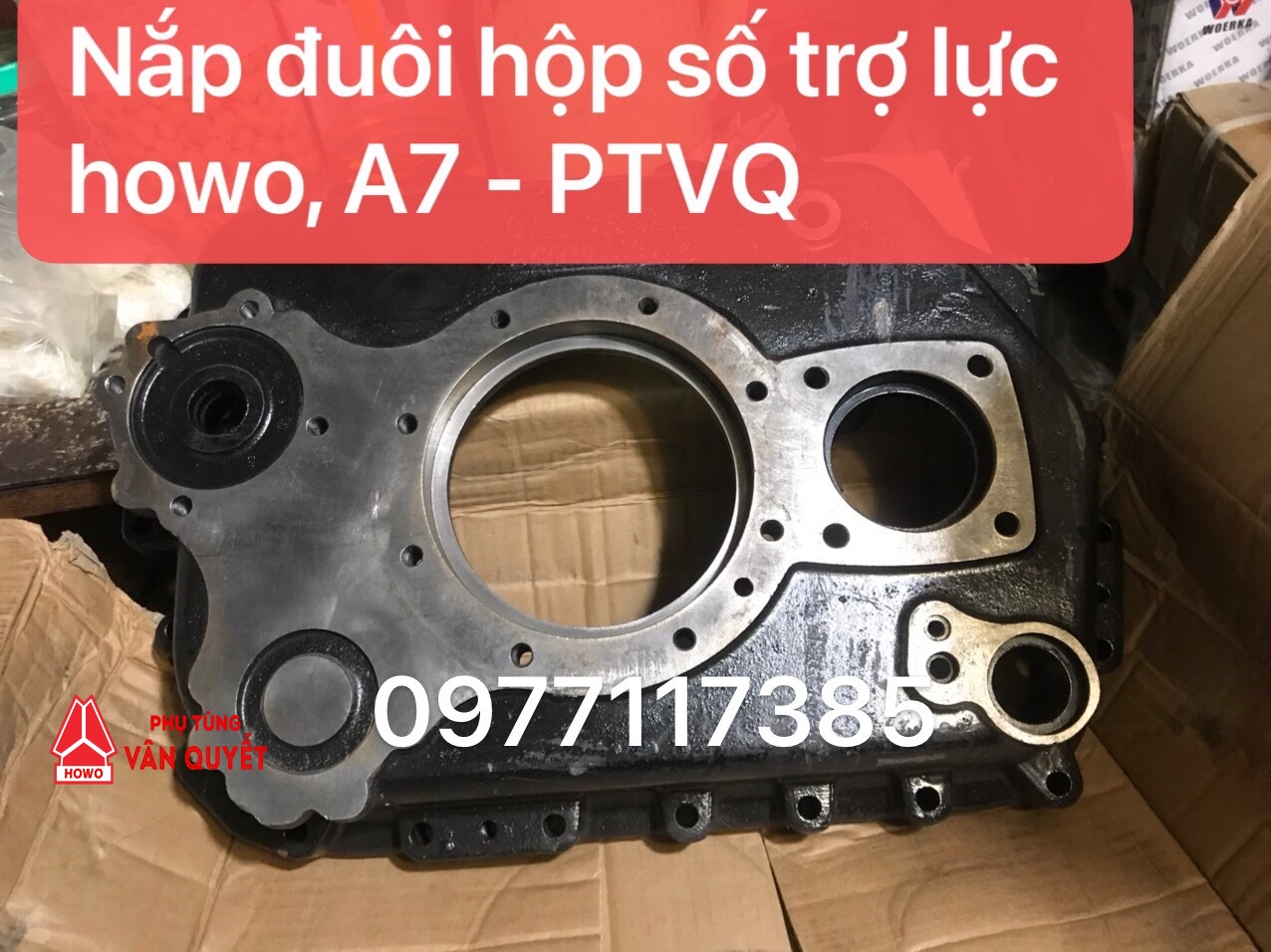 Nắp đuôi hộp số trợ lực xe howo, xe A7 AZ2220100201