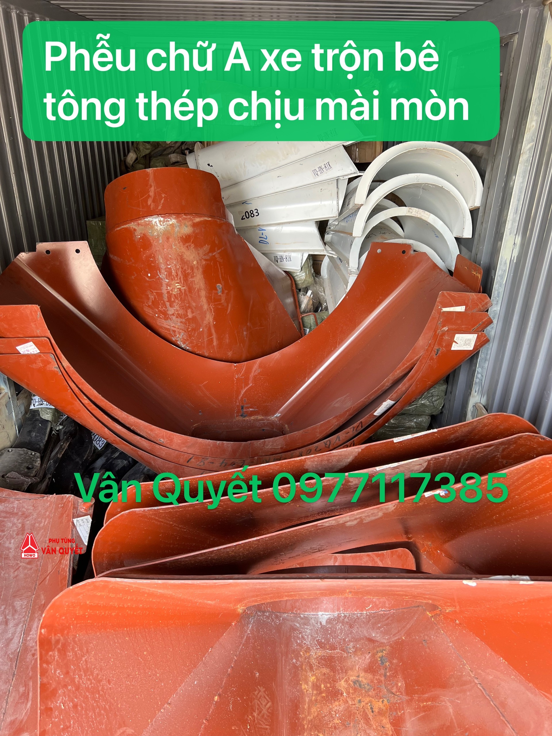 Phễu đổ liệu, Máng xả, Phễu chữ A, Máng phụ xe trộn bê tông các loại