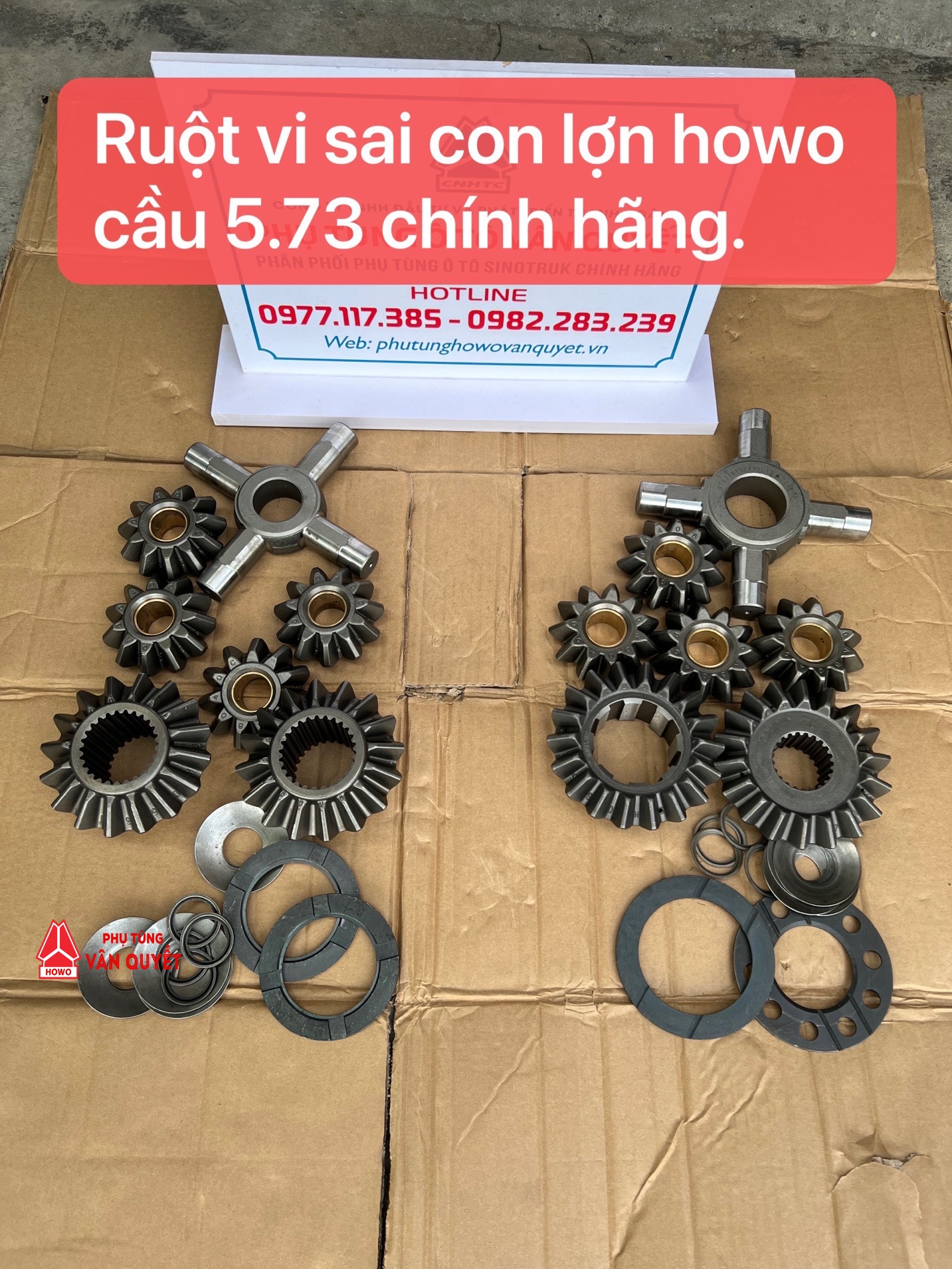 Ruột vi sai con lợn, cầu chạy howo cầu trung 5.73 chính hãng
