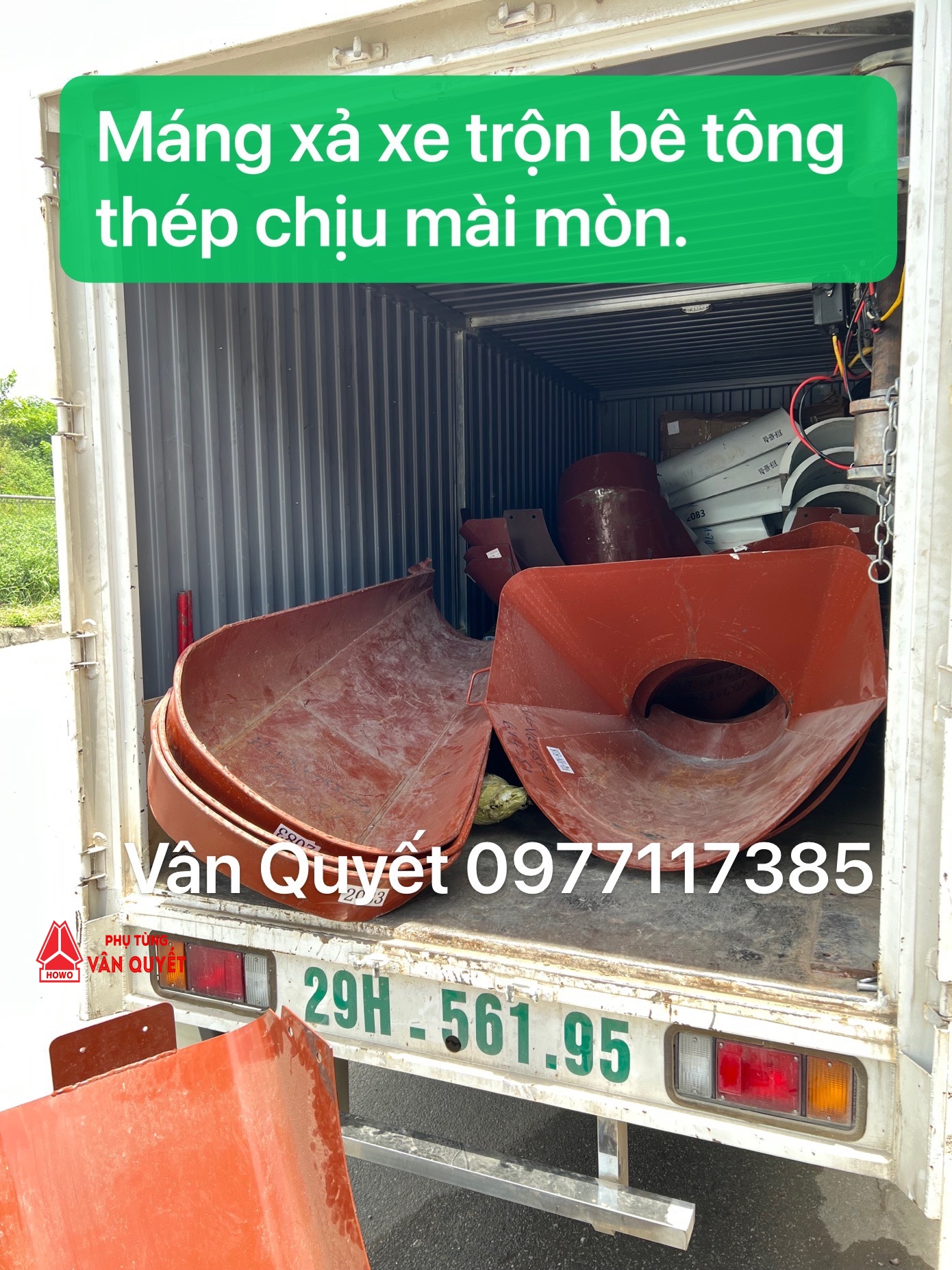 Máng xả xe trộn, phễu đổ liệu vào xe trộn, phễu giữa xe trộn bê tông, máng phụ xe trộn bê tông.