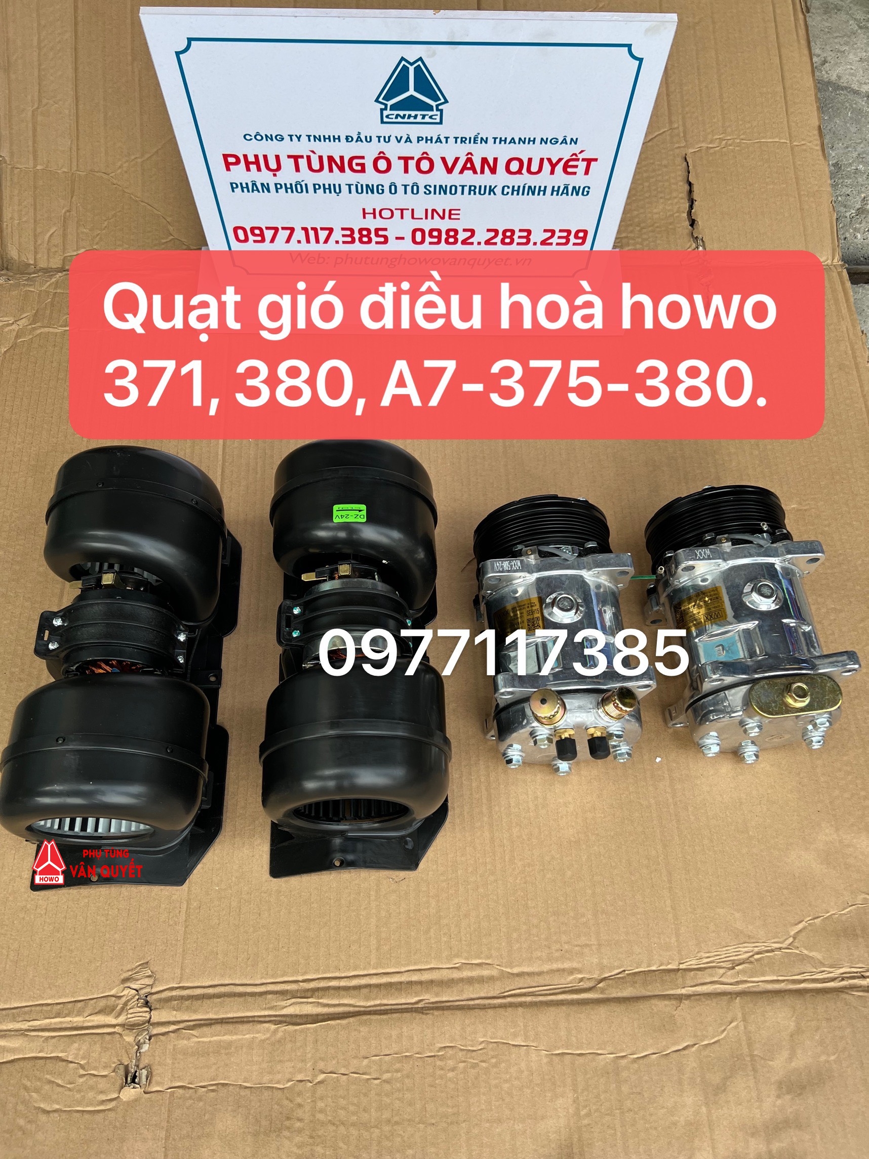 Quạt gió điều hòa howo 336, 371, 380, xe A7 375, 380, 420, T5G, T7H.