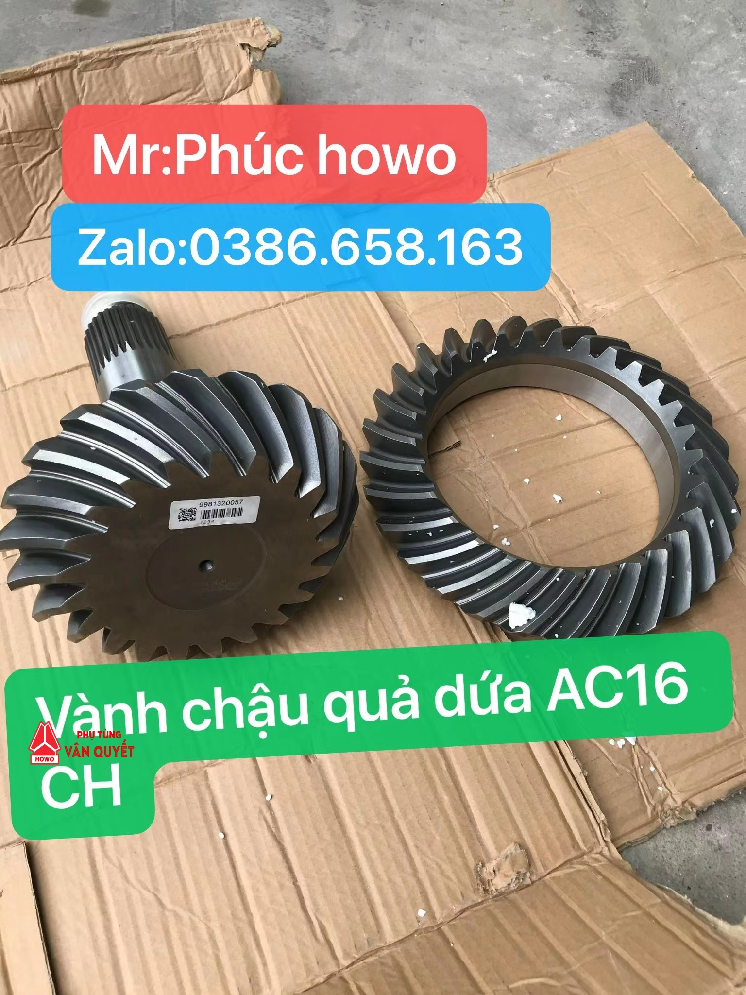 Vành chậu quả dứa, cùi đĩa cầu 5.45 cầu 4.77, ruột vi sai, bộ vi sai cầu howo