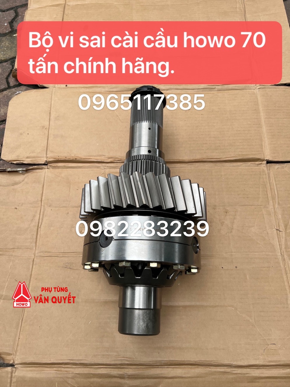 Vi sai cài cầu xe 70 tấn howo, Bộ vi sai con lợn howo 70 tấn.