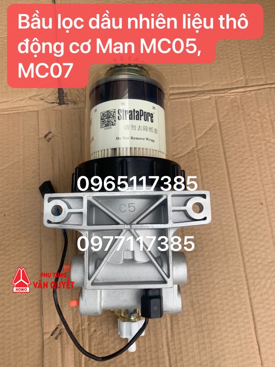 Bầu lọc thô động cơ  howo MC05, T5G MC07 chính hãng WG9925550100/1