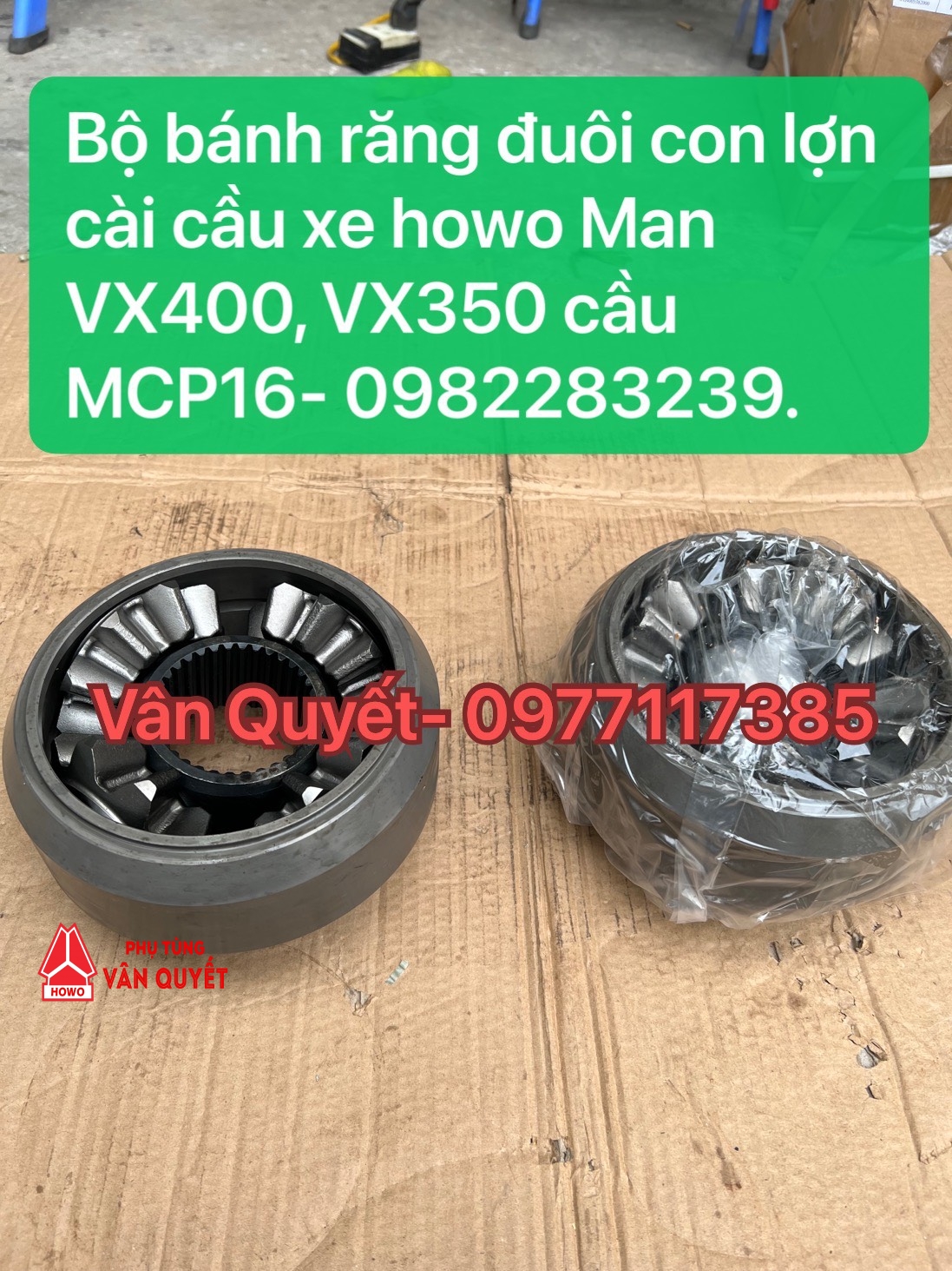 Bộ gáo bánh răng đuôi vi sai con lợn MCP16, Sọ bánh răng đuôi vi sai cài cầu con lợn xe howo VX400, VX350, TX400.