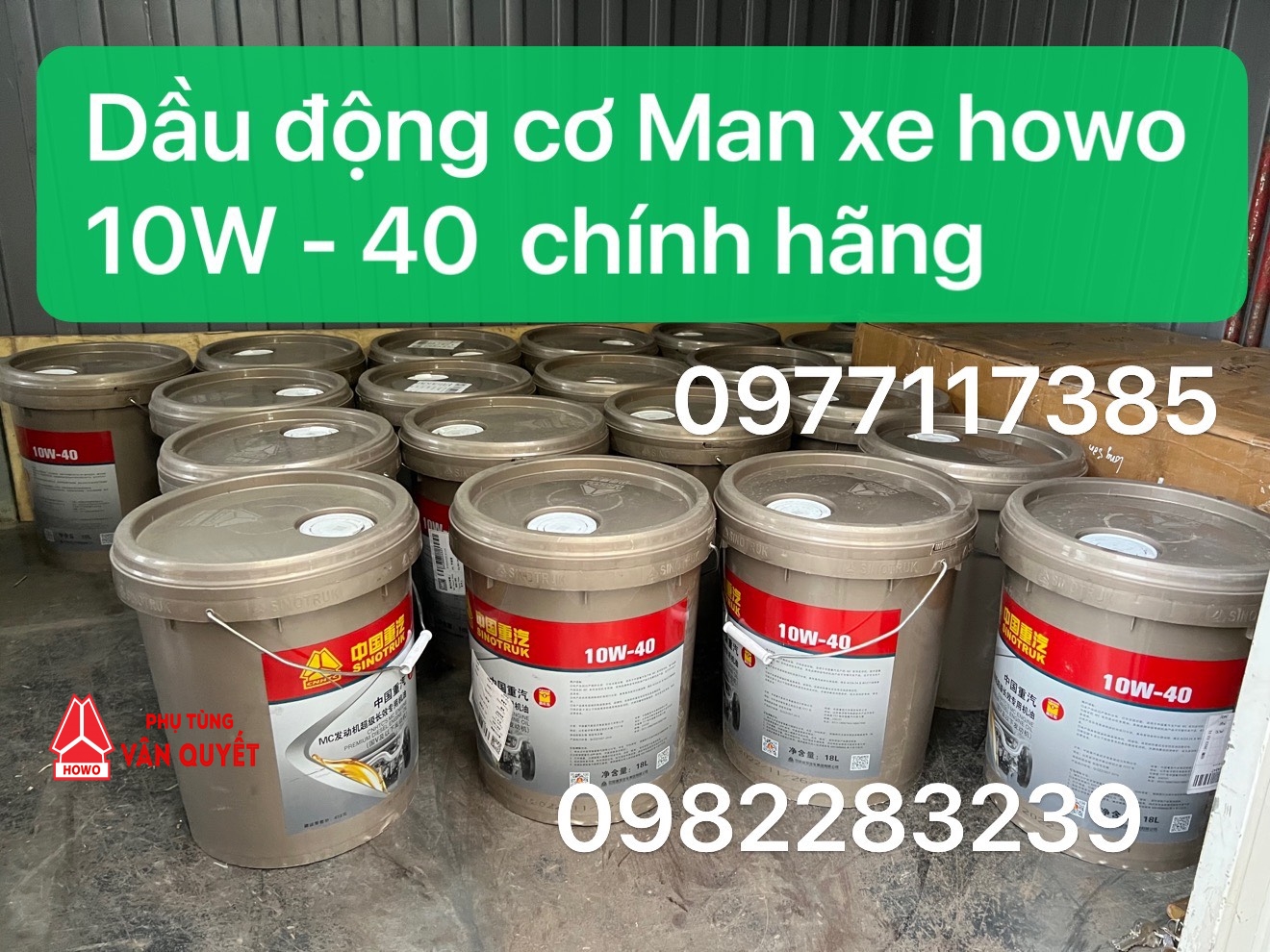 Bán dầu bôi trơn động cơ Man xe howo 10W-40. Dầu nhớt 10W-40 động cơ MC05, MC07, MC11.