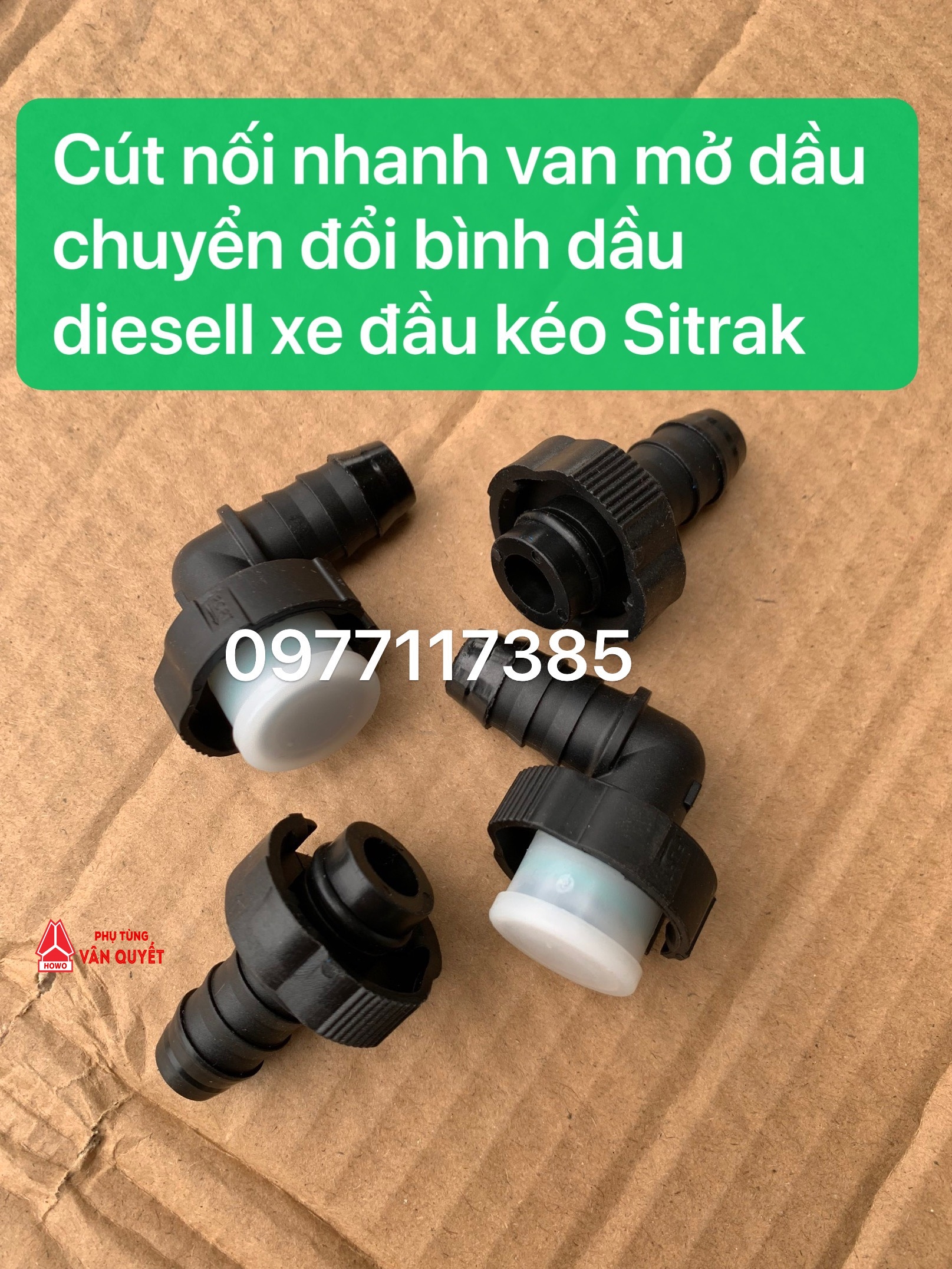 Cút nối tuy ô dầu van chuyển đổi bình dầu Diesell xe đầu kéo Sitrak T7H.