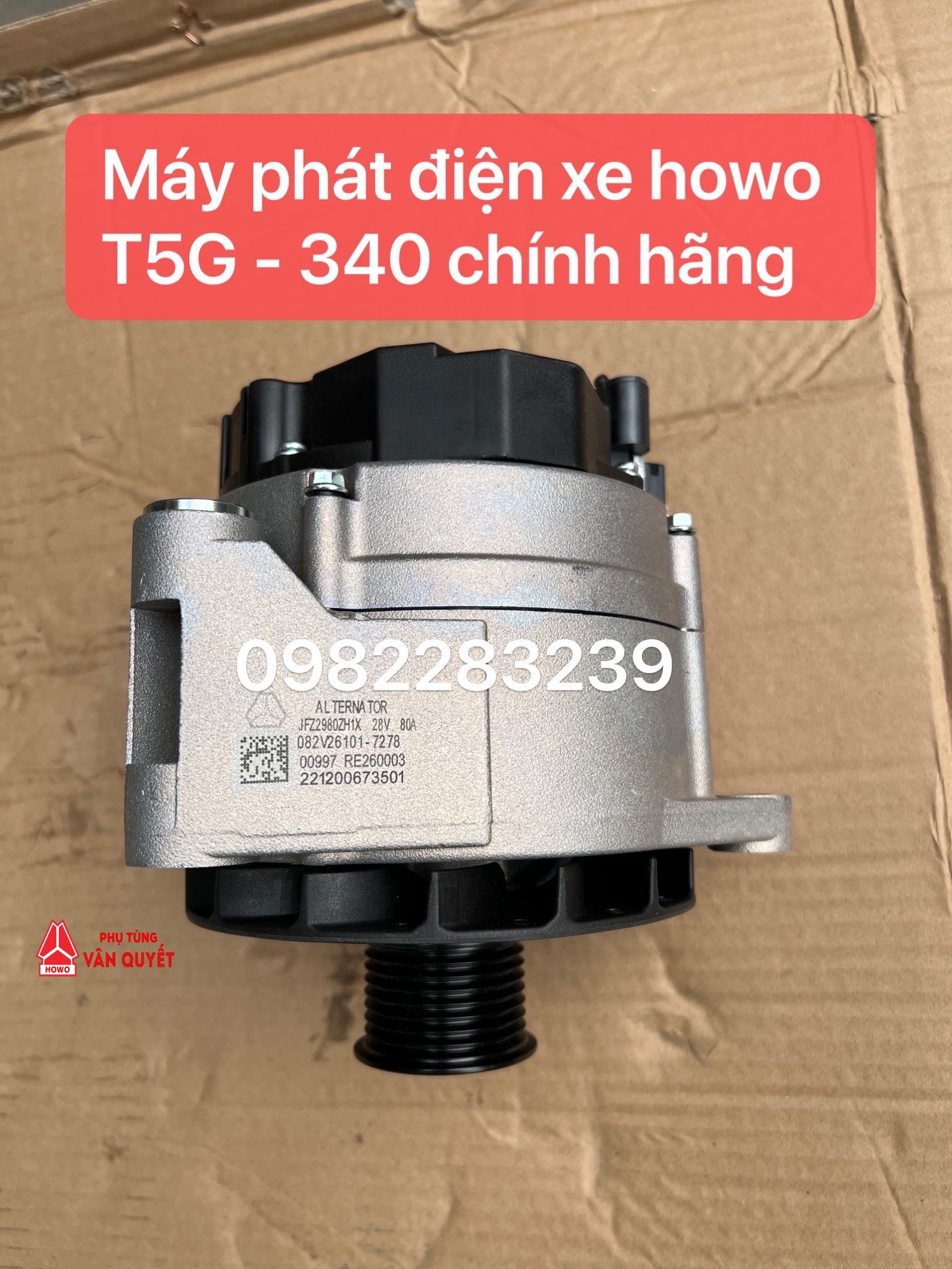 Bán máy phát điện động cơ MC07, MC05 xe howo T5G 340, xe trộn howo 2 chân 5 khối, 6 khối.