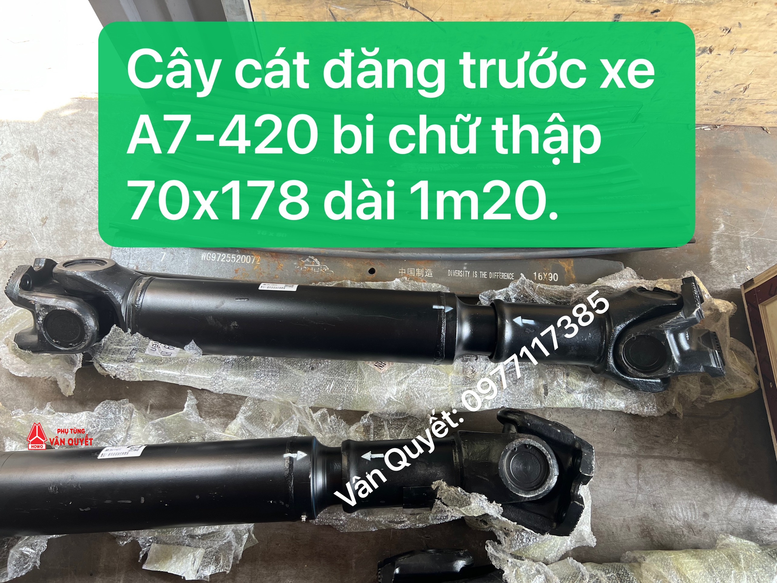 Cây cát đăng cầu trước, khẩu các đăng trước A7-420 bi chữ thập phi 70 x 178 dài 1m20