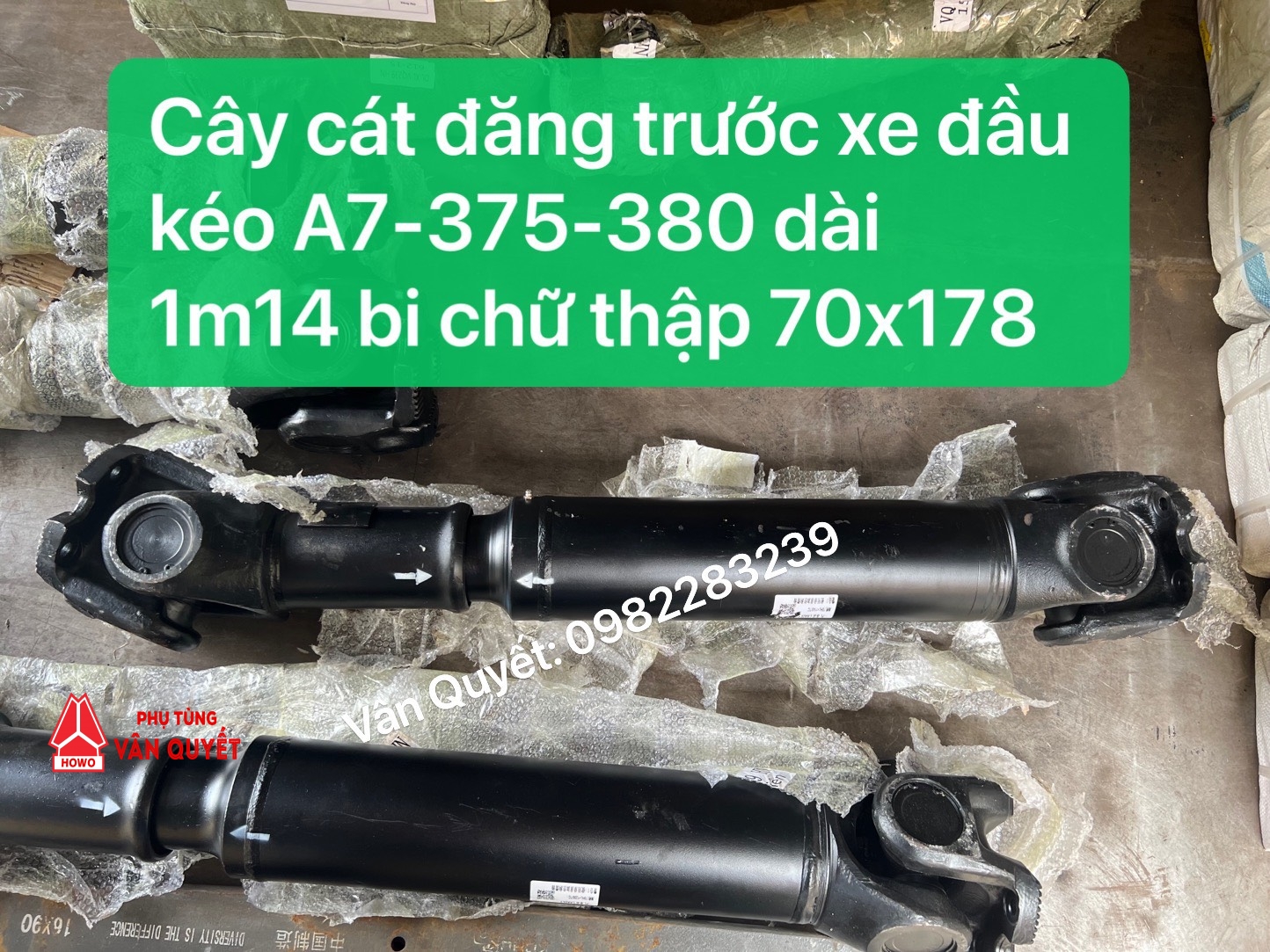 Cây cát đăng cầu trước, khẩu các đăng trước A7-375-380 bi chữ thập phi 70 x 178 dài 1m14, 1m13