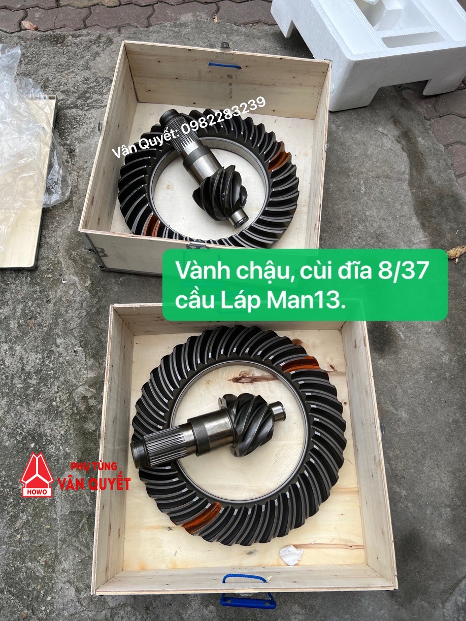 Bán vành chậu cầu Láp Man MCY-13 8/37, cùi đĩa xe Howo Sitrak T7H 440, xe A7 cầu 4.63 Vành chậu 8/37