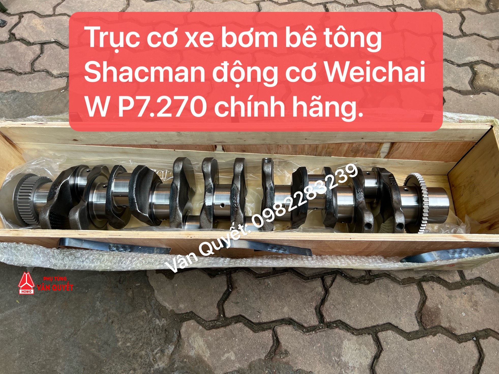 Bán trục cơ xe bơm bê tông Shacman động cơ Weichai WP7.270E51