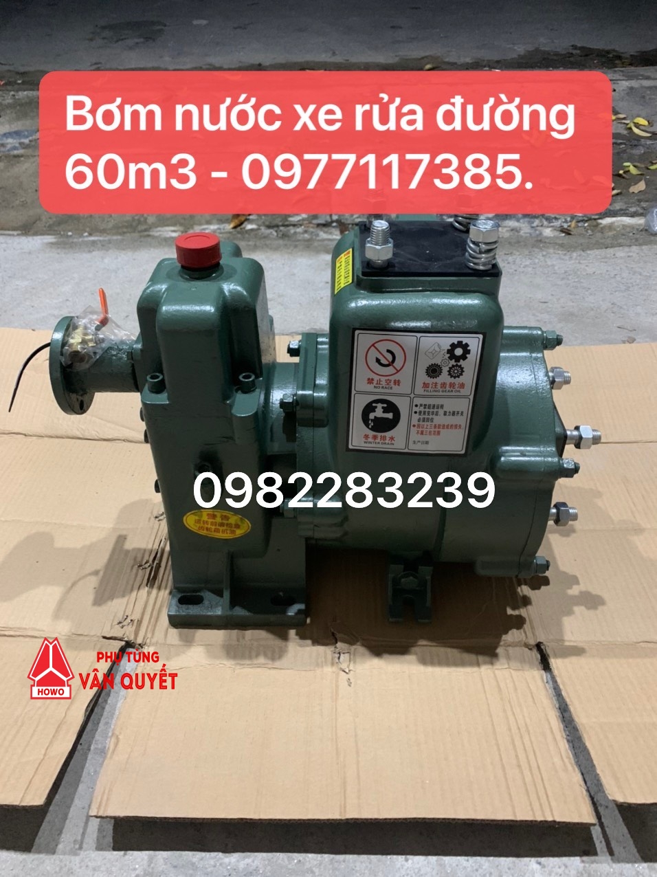 Bơm nước xe phun nước rửa đường 60m3/h