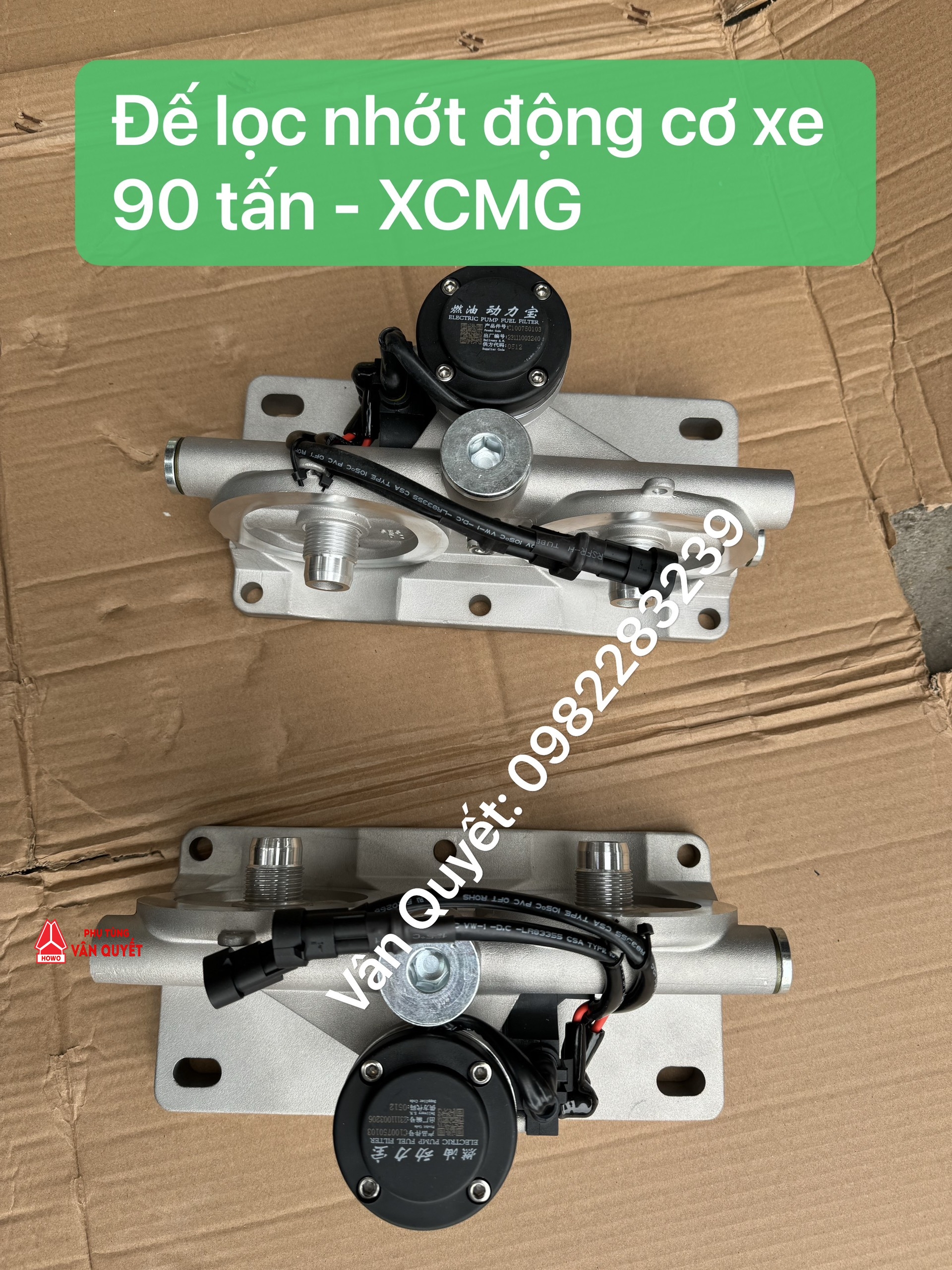 Đế lọc nhớt động cơ xe XCMG 90 tấn, Bán đế lọc nhớt động cơ Weichai xe 90 tấn XCMG.