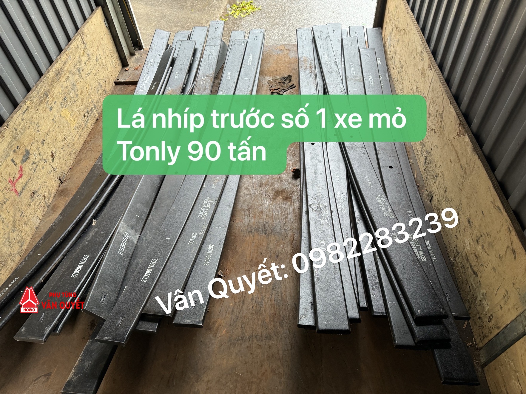 Bán nhíp trước số 1 xe Tonly 90 tấn - bản nhíp 20x100x2000