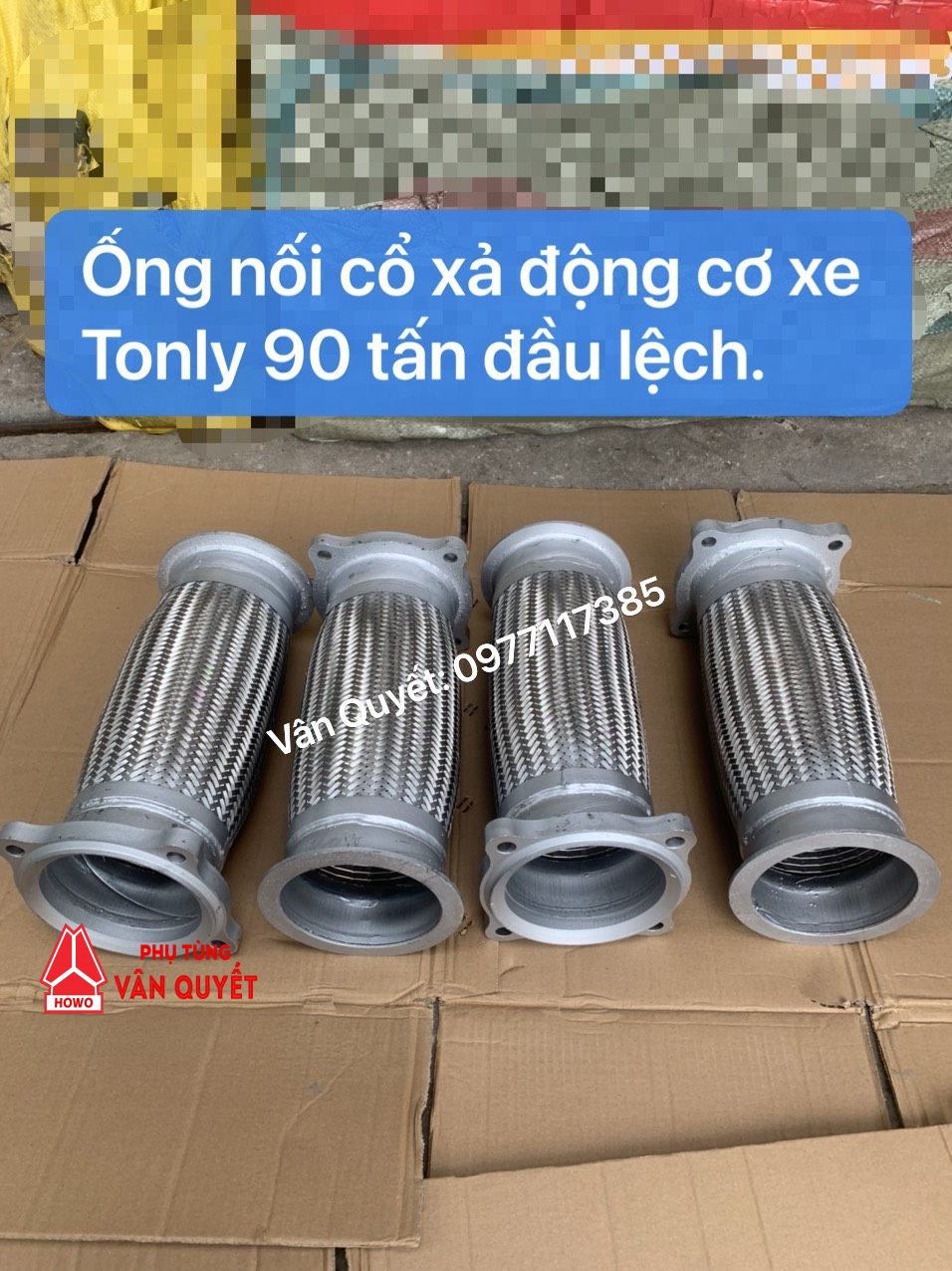 Ống cổ xả xe Tonly 90 tấn đầu lệch 116x120x4