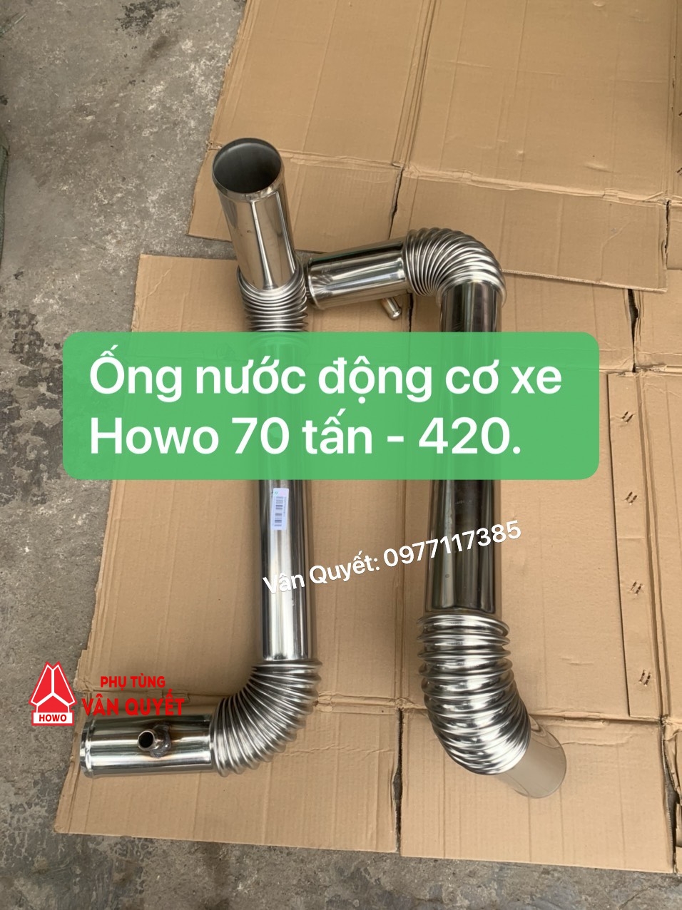 Ống dẫn nước dưới inox xe 70 tấn Howo 420 - WG9770530091