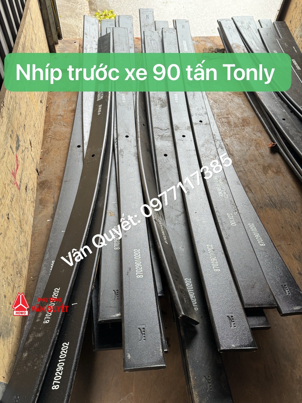 Nhíp trước số 1 xe Tonly 90 tấn - bản nhíp 20x100x2000