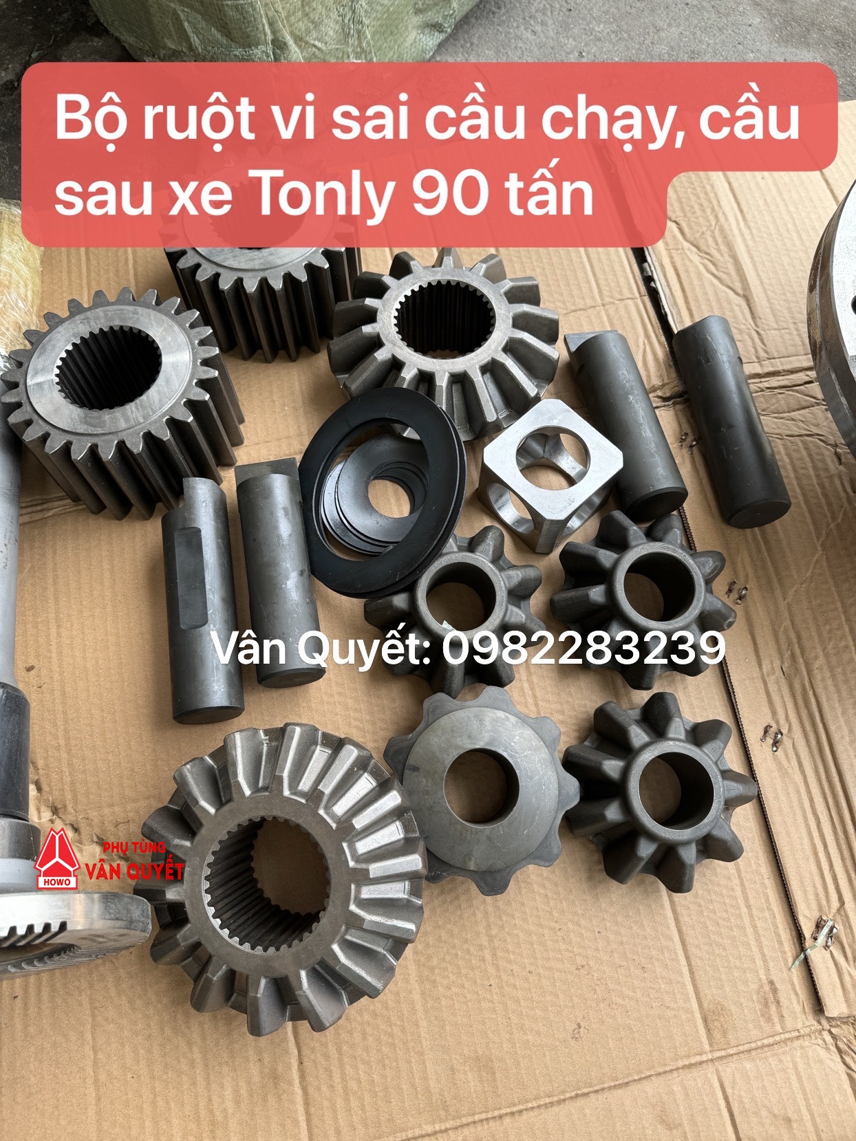 Bộ ruột vi sai cầu chạy xe Tonly 90 tấn đầu lệch