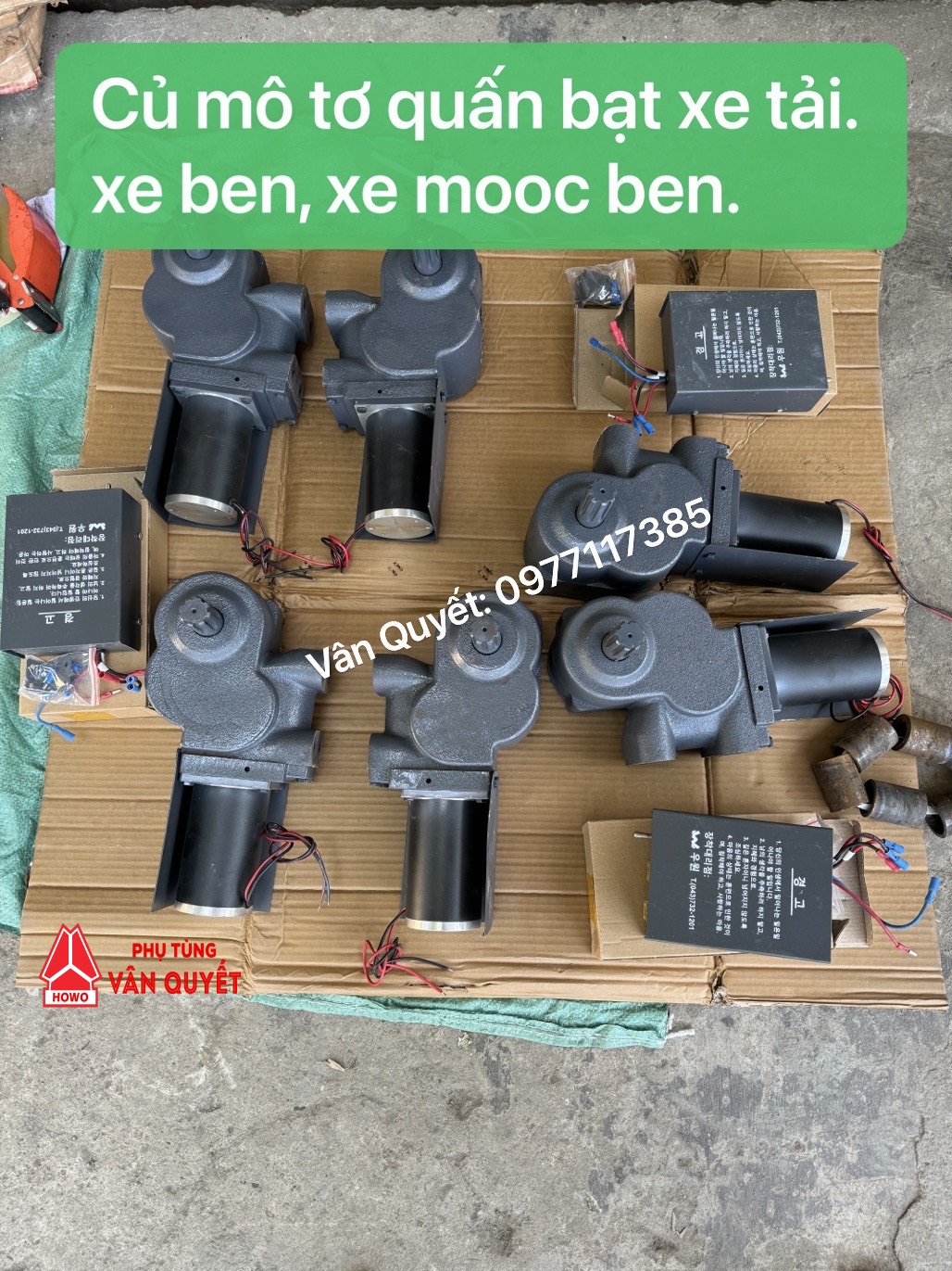 Bán củ mô tơ quấn bạt lắp xe tải ben, xe mooc ben