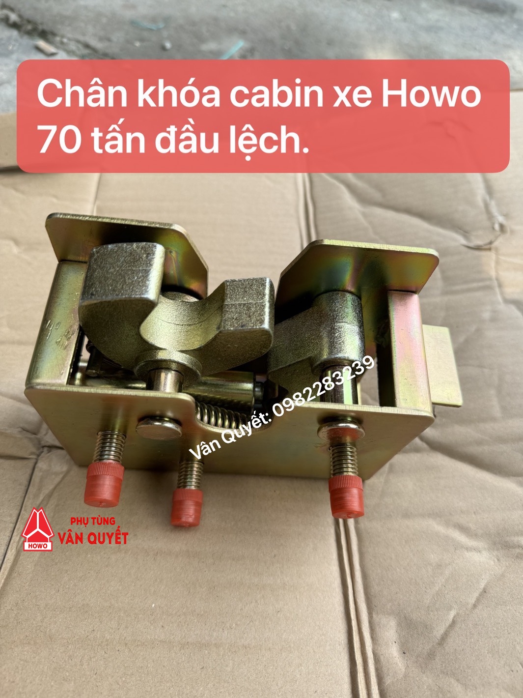 Khóa ca bin xe Howo 70 tấn, Chân khóa thủy lực ca bin xe Howo Bá Vương 70 tấn đầu lệch. WG1600441008