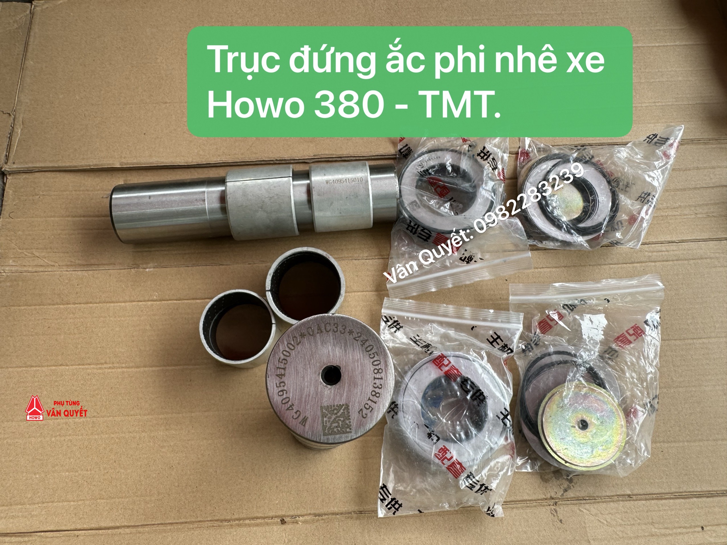 Bán trục đứng ắc phi nhê xe Howo TMT - 380. WG40954150002 + 002, kích thước 51x51.5x237