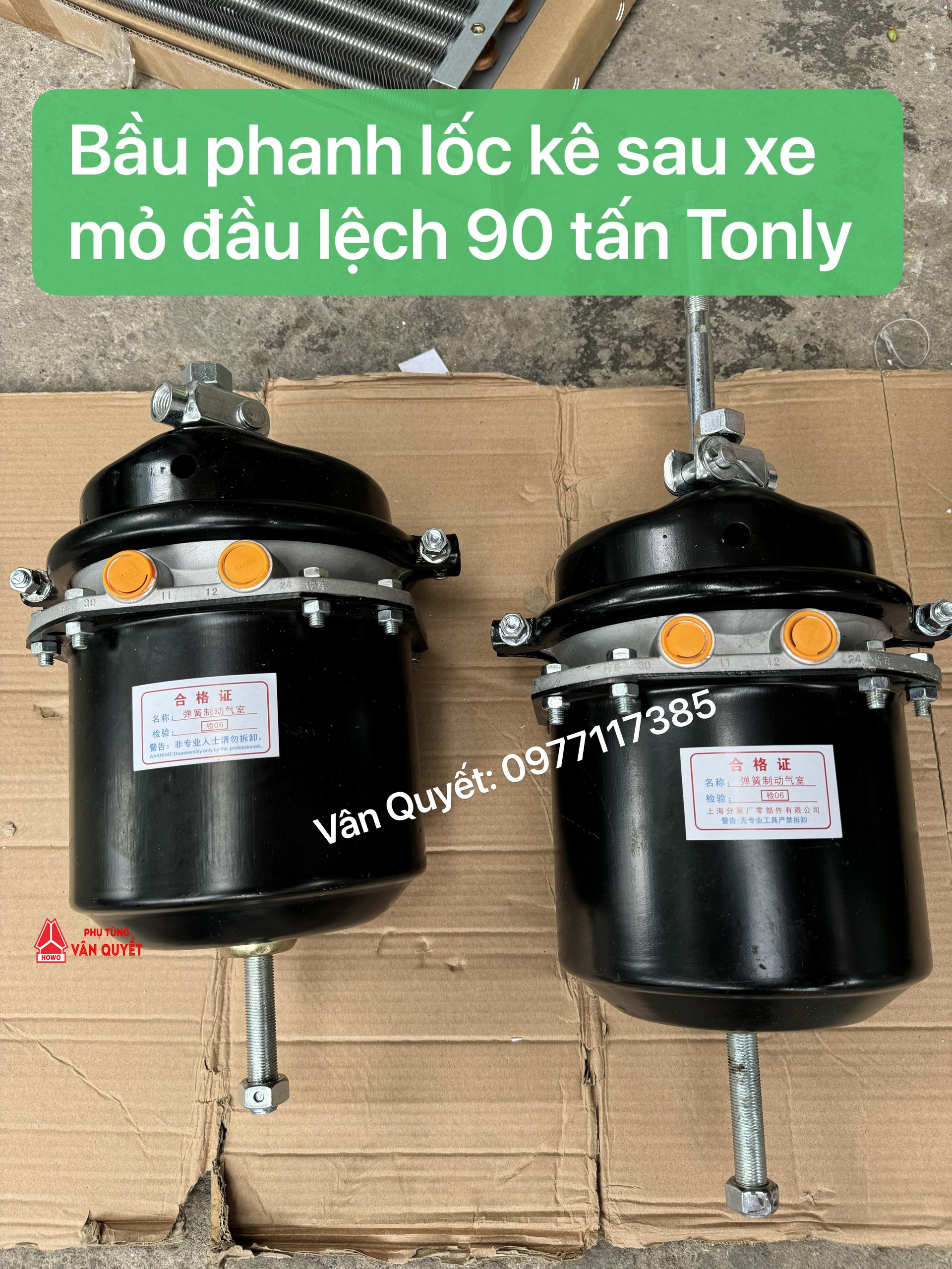 Bầu phanh lốc kê sau xe mỏ 90 tấn đầu lệch XCMG - Tonly - MT86 - Selta - Weichai