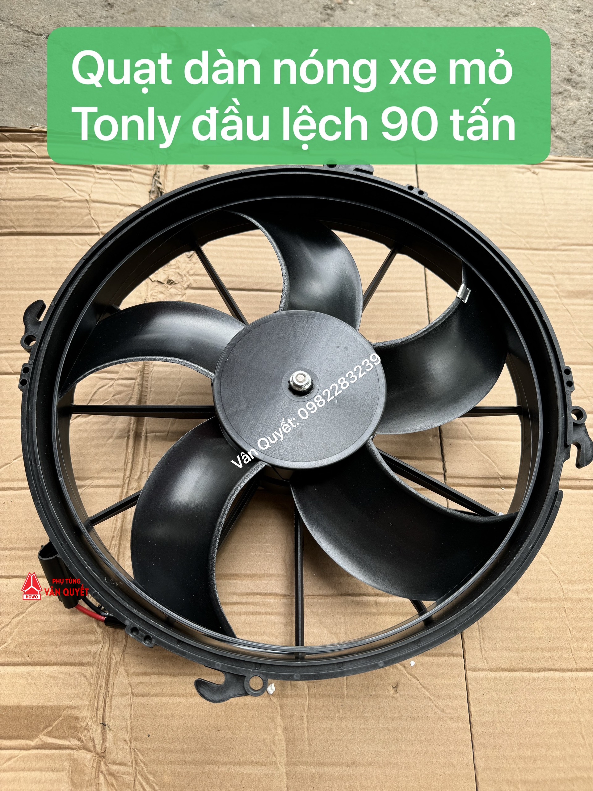 Bán quạt gió làm mát dàn nóng điều hòa xe mỏ đầu lệch 90 tấn Tonly - TL875K, TL875B.