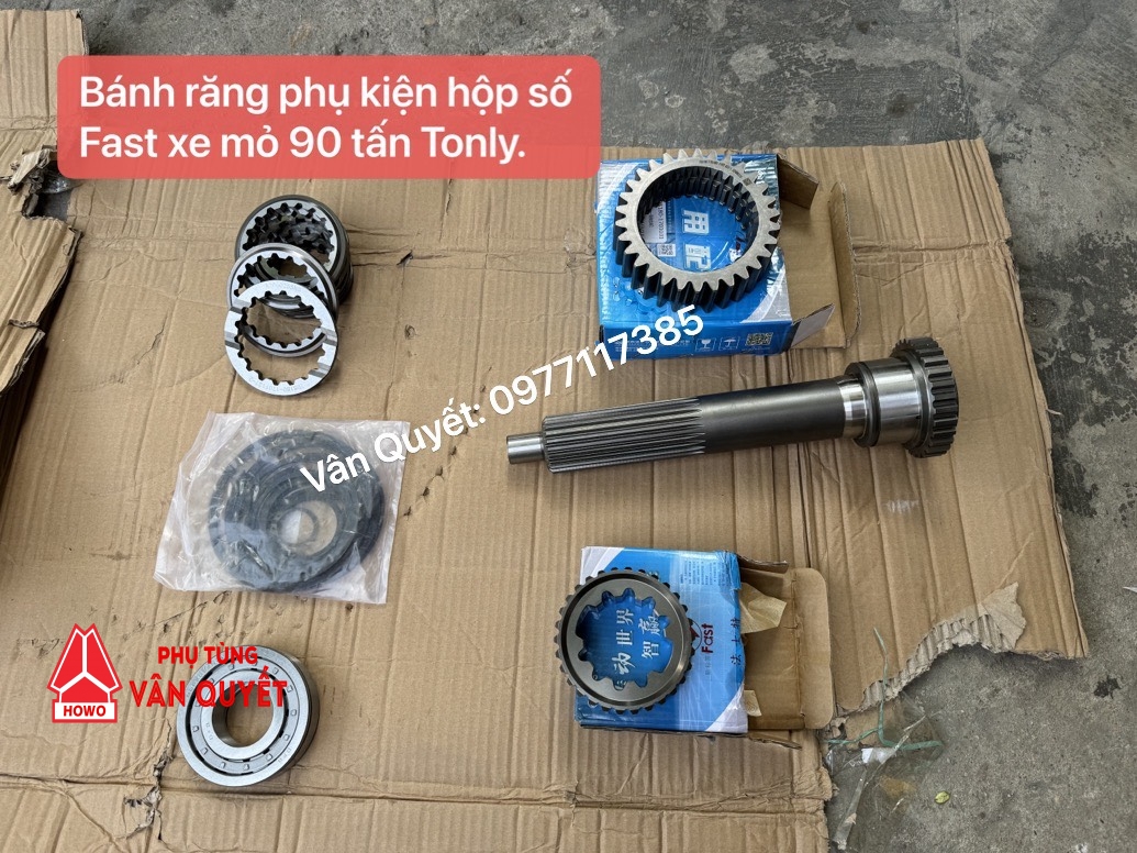 Bán bánh răng, trục a cơ, căn hộp số, trục chính trục phụ hộp số Fast - 7DS220 lắp xe 90 tấn Tonly, XCMG