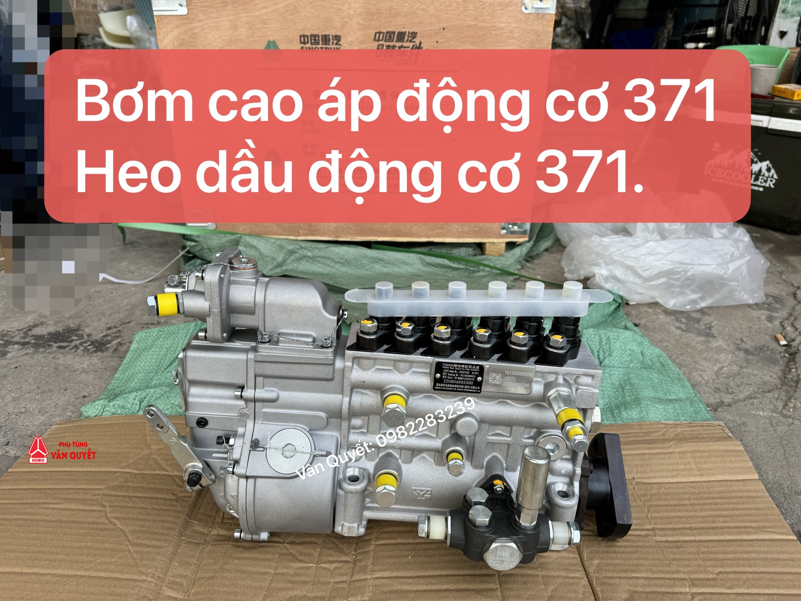 Bơm cao áp động cơ xe Howo 371, 336 - A7 375 - 420 chính hãng. VG1560080023 - VG1096080160 - VG1246080097