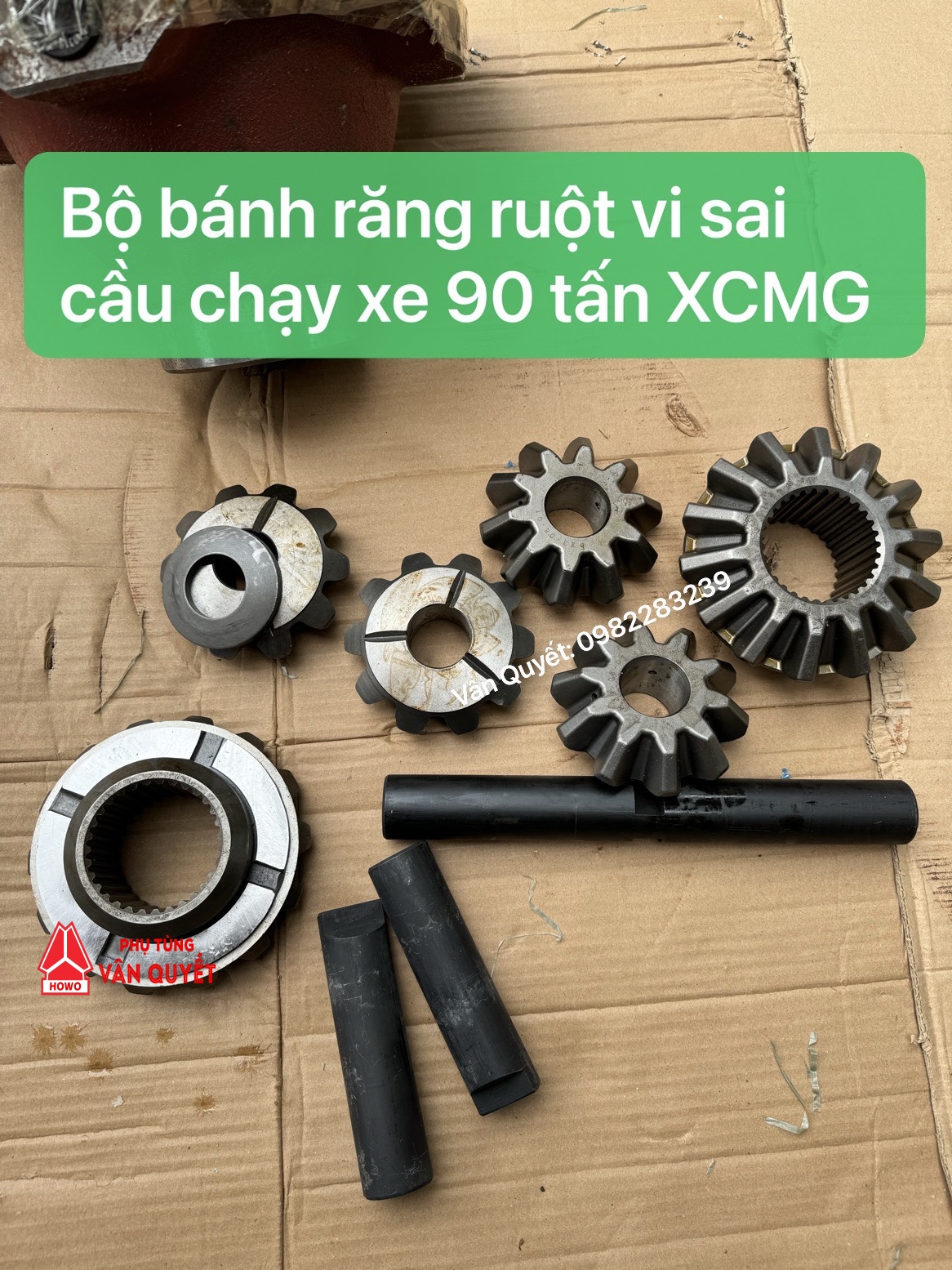 Bộ bánh răng ruột vi sai cầu chạy, cầu sau xe tải mỏ 90 tấn XCMG