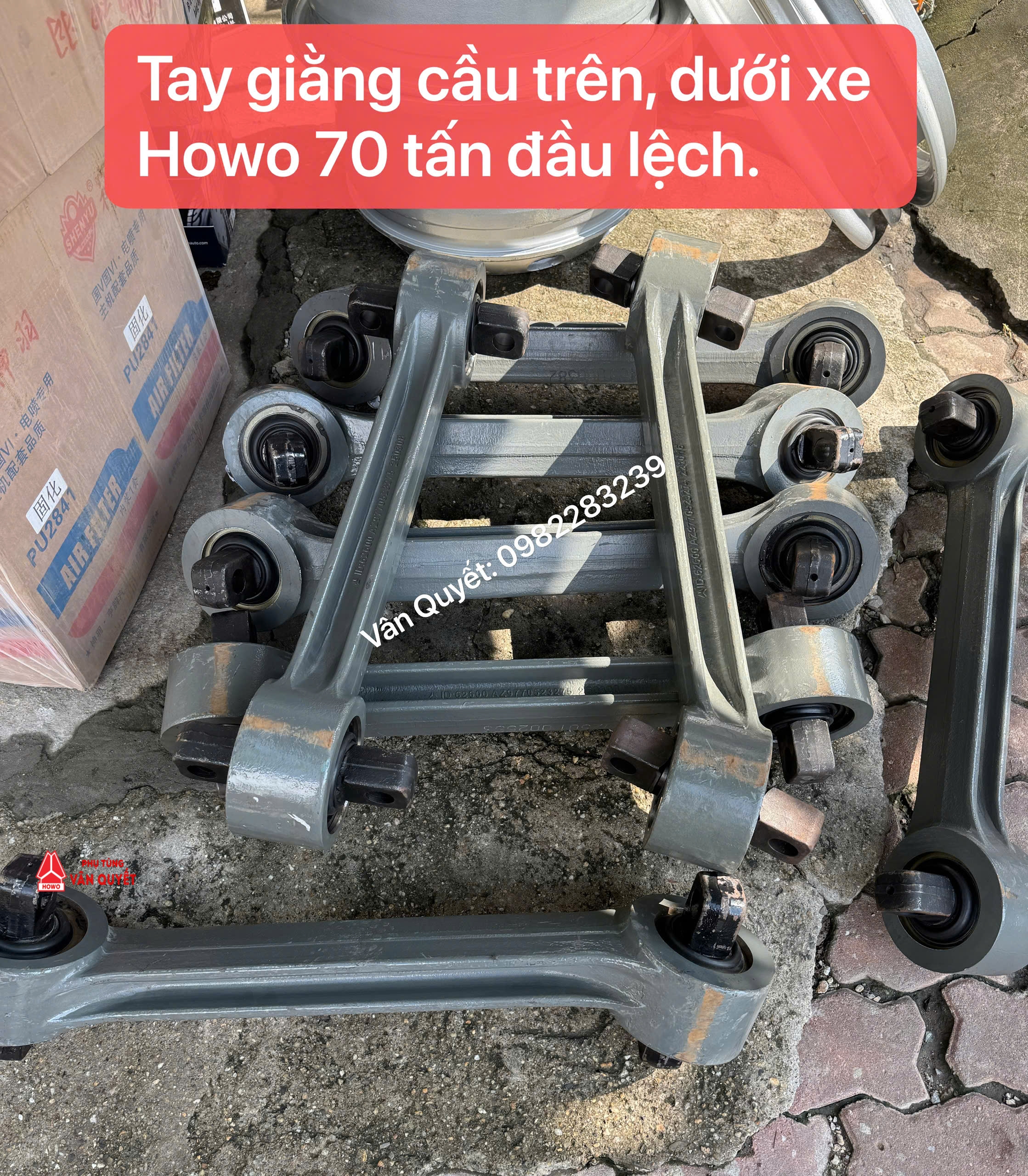 Tay giằng cầu xe Howo 70 tấn đầu lệch hàng đúc nguyên khối. AZ9770523275, AZ9770523274