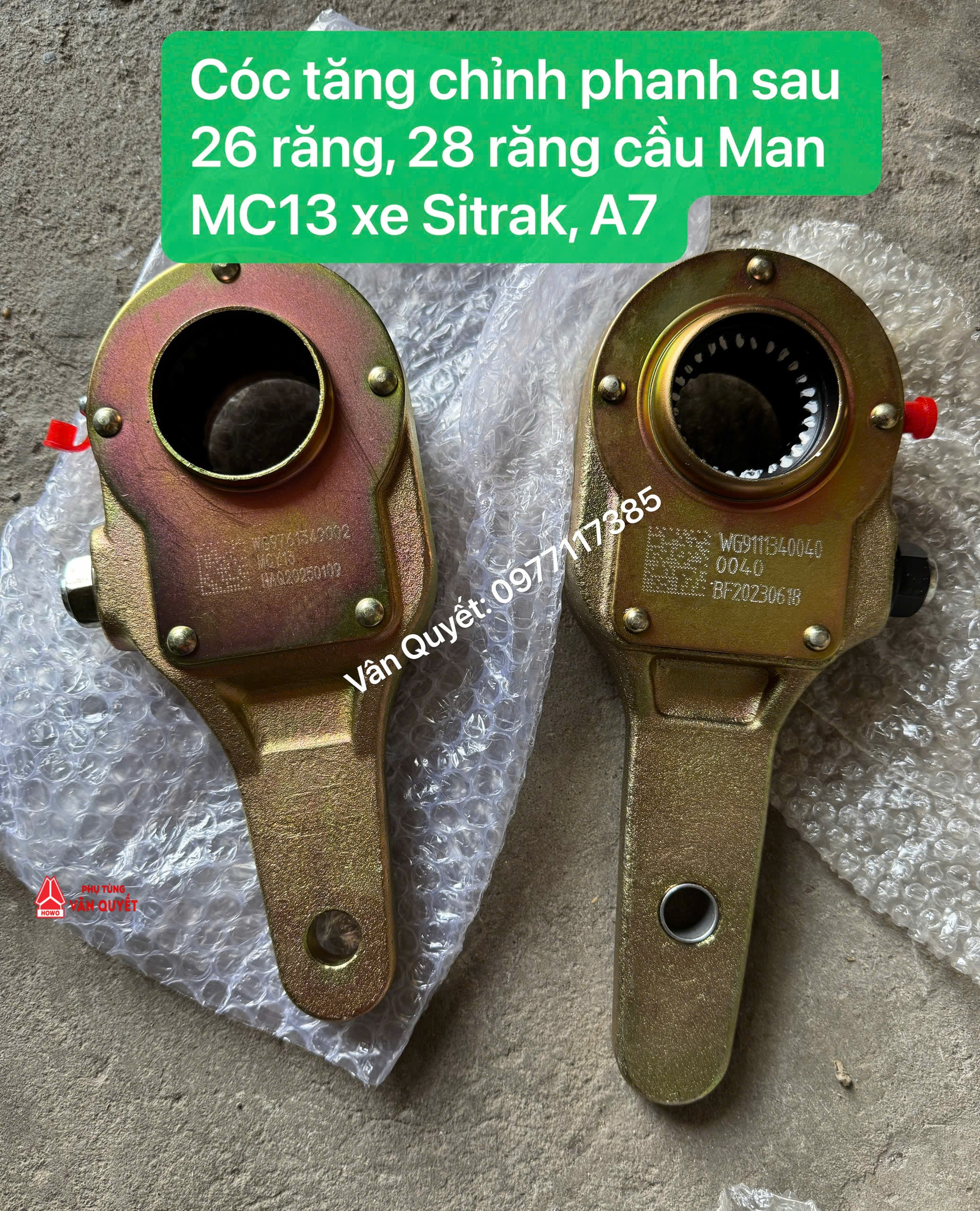 Cóc chỉnh phanh sau cầu Man13 xe đầu kéo Howo Sitrak, A7, TH7, CH7, Howo Max, XN440. WG9761349002 - WG9111340040