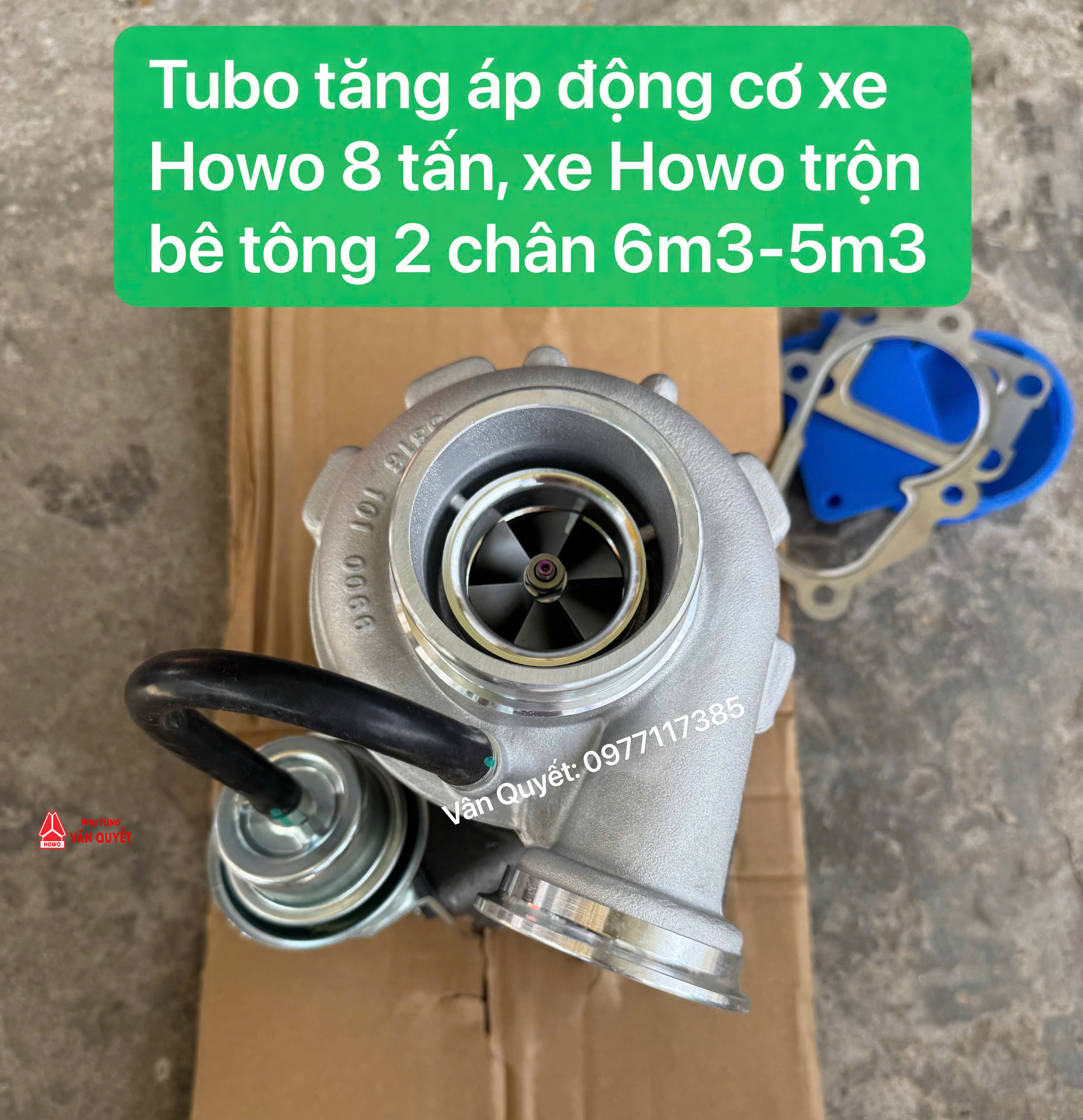 Bán Turbo tăng áp động cơ xe Howo 8 tấn, xe Howo trộn bê tông 6 khối, 5 khối. 082V09100-7614, 082V09100-7410