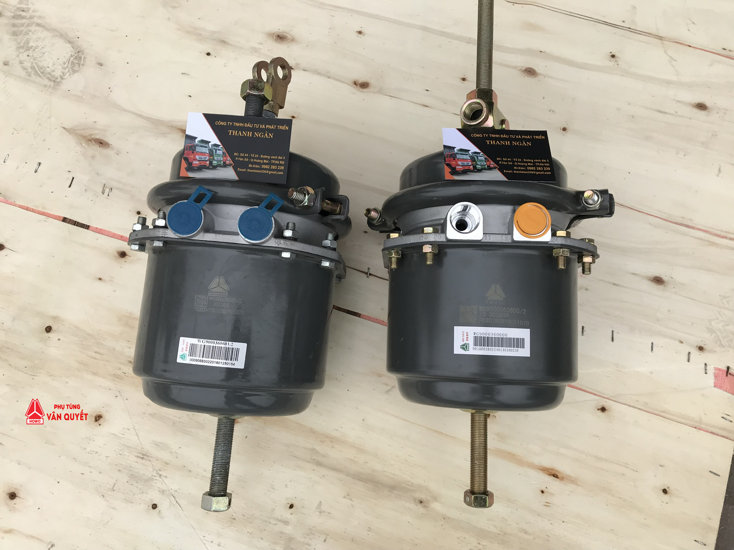Bầu phanh lốc kê trước, bầu phanh lốc kê sau xe Howo. WG9000360601, WG9000360600, WG9000360100.