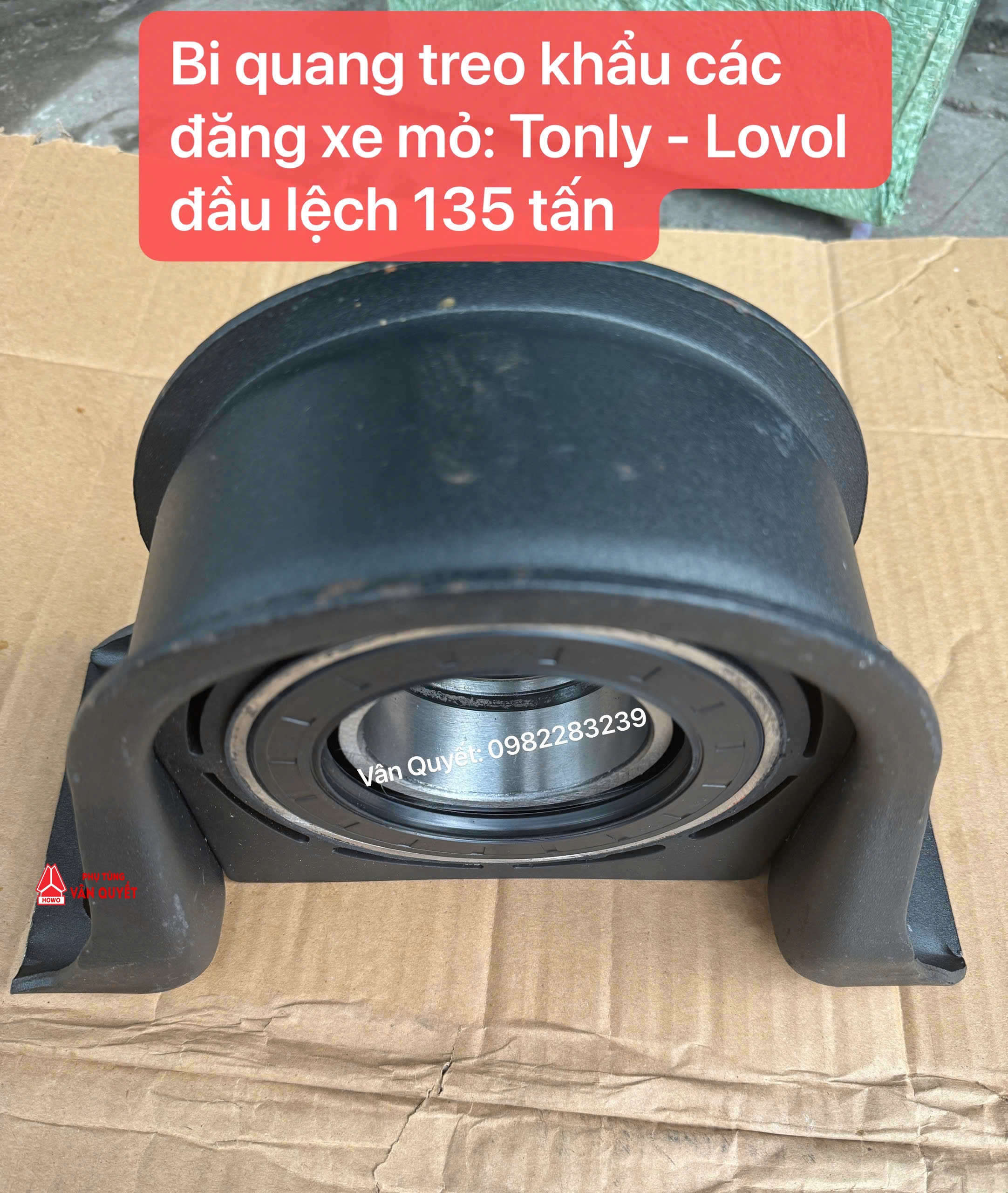 Vòng bi quang treo phi 75 x 43 xe tải chạy mỏ đầu lệch 135 tấn, Lovol - Tonly.