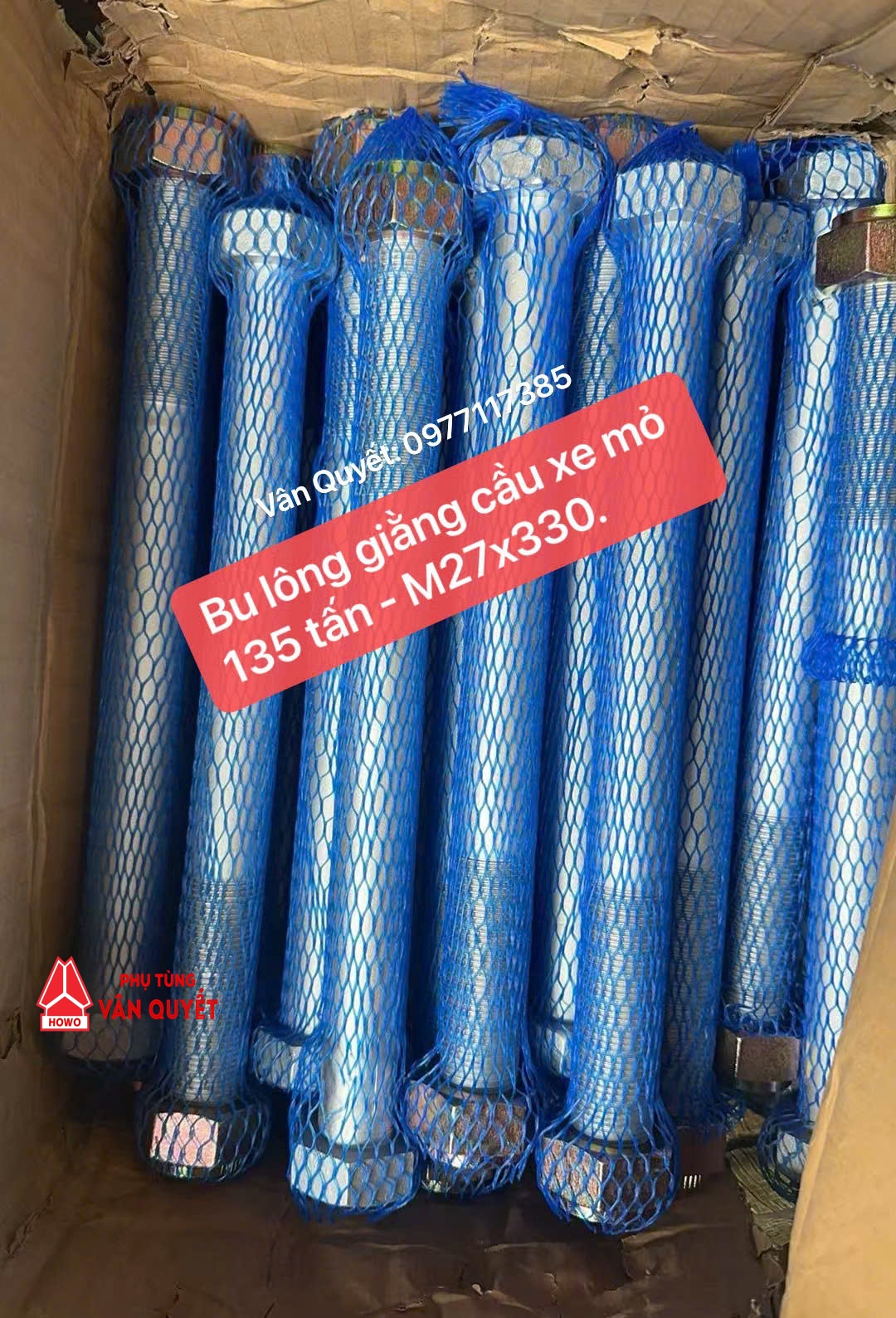 Bu lông giằng cầu xe tải mỏ 135 tấn - M27x330