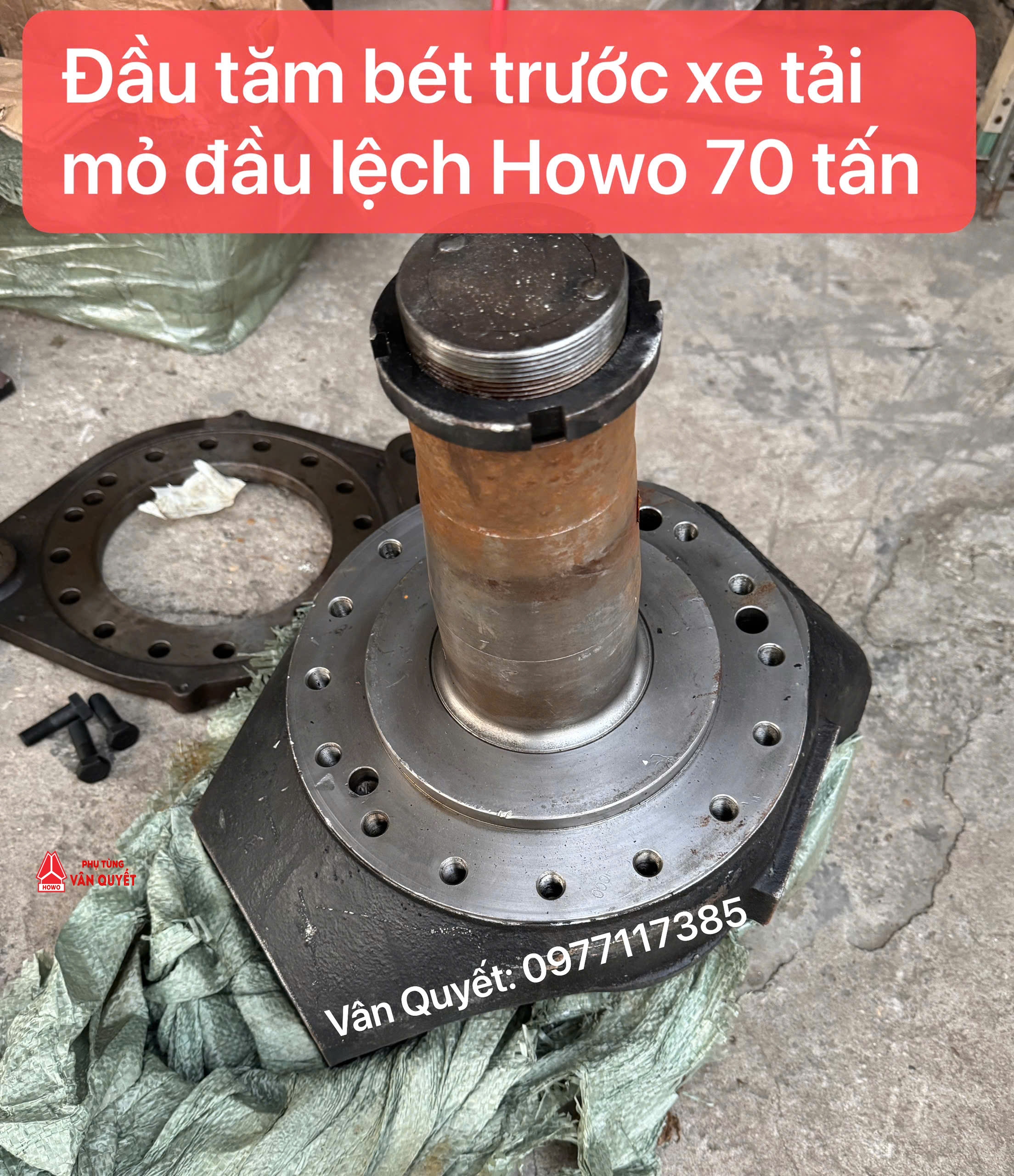Đầu bút chì xe Howo 70 tấn - Đầu tăm bét trước xe tải 70 tấn Howo.
