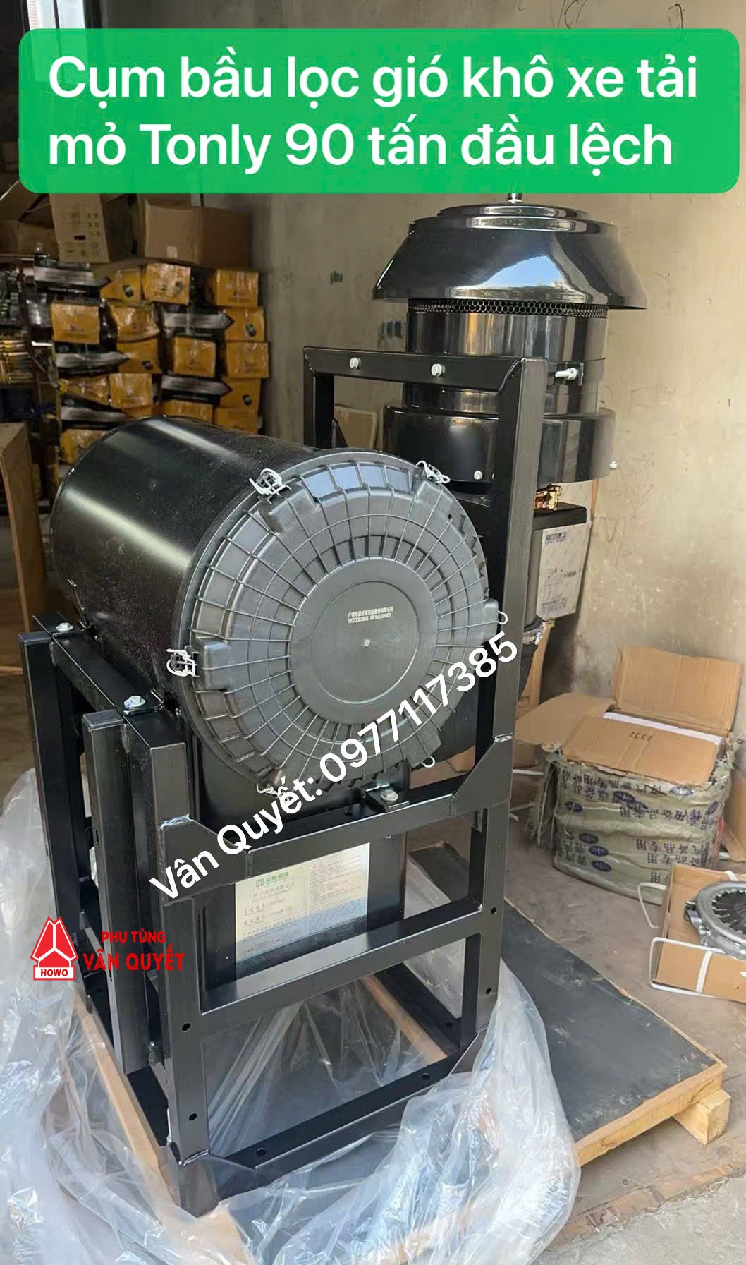 Bầu lọc gió khô tổng thành xe tải chạy mỏ Tonly 90 tấn đầu lệch