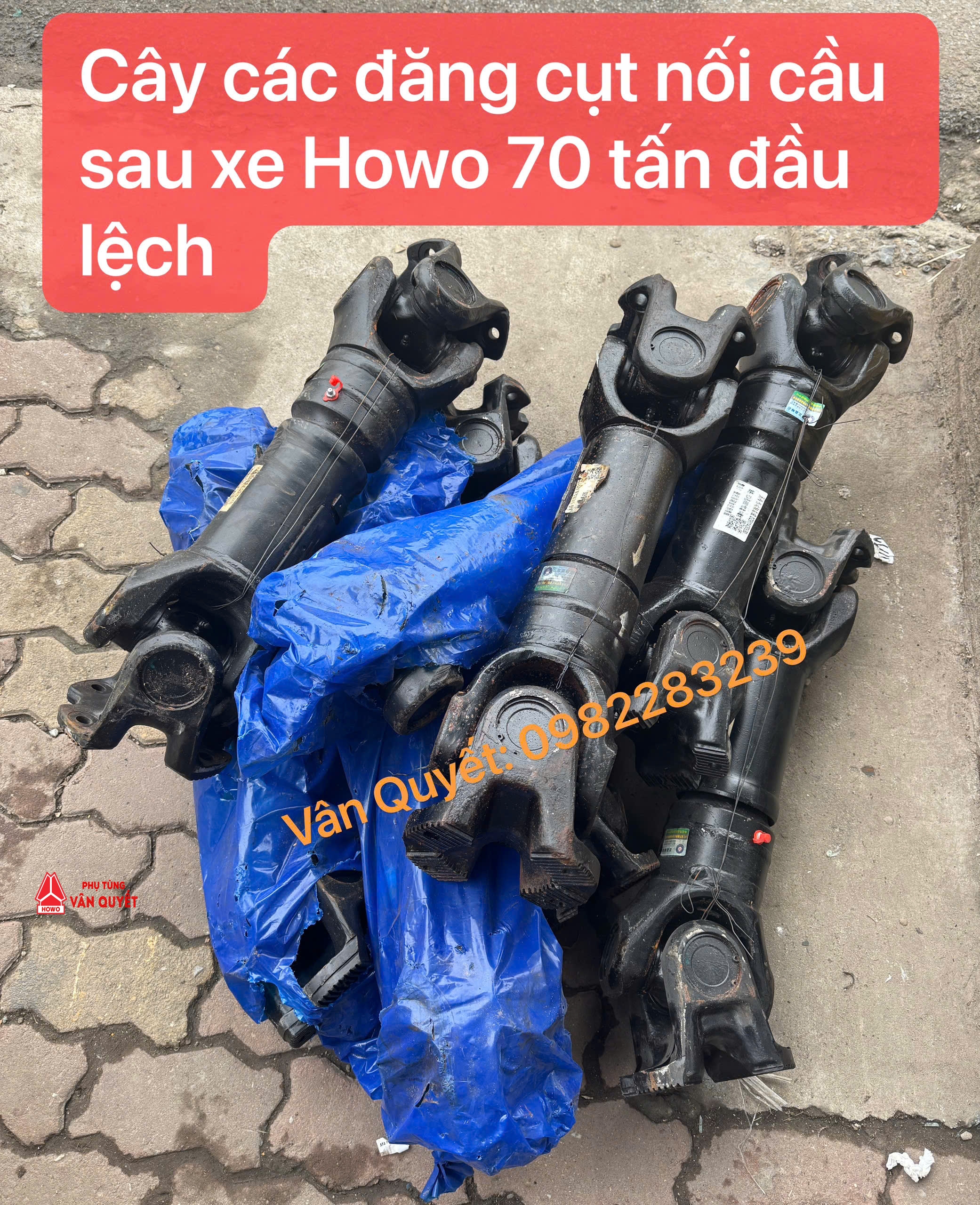 Cát đang cụt cầu sau xe Howo 70 tấn đầu lệch, khẩu các đăng cầu sau xe 70 tấn Howo dài 680mm