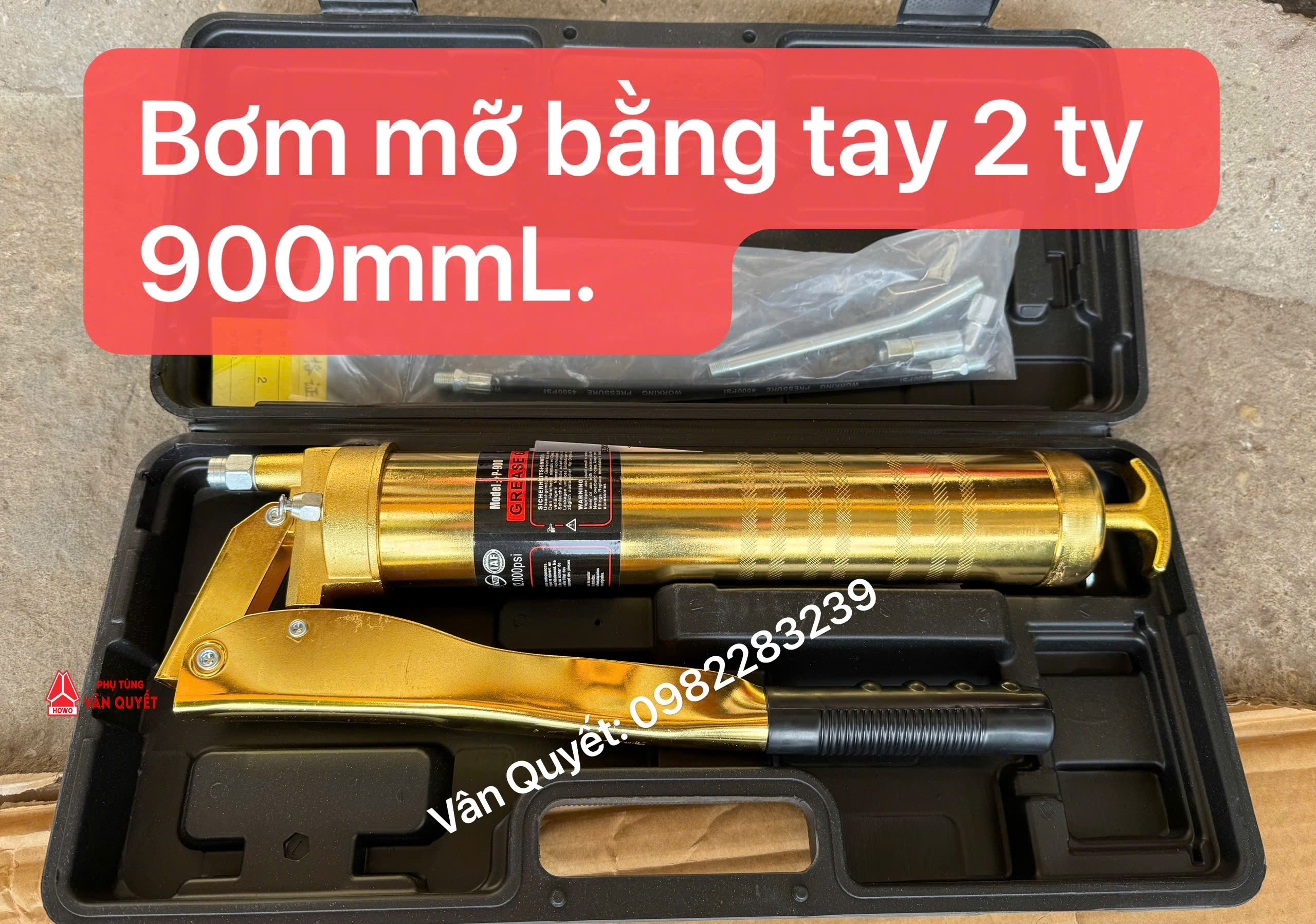 Bơm mỡ bằng tay 2 ty P900, Bơm mỡ bằng tay 900mml