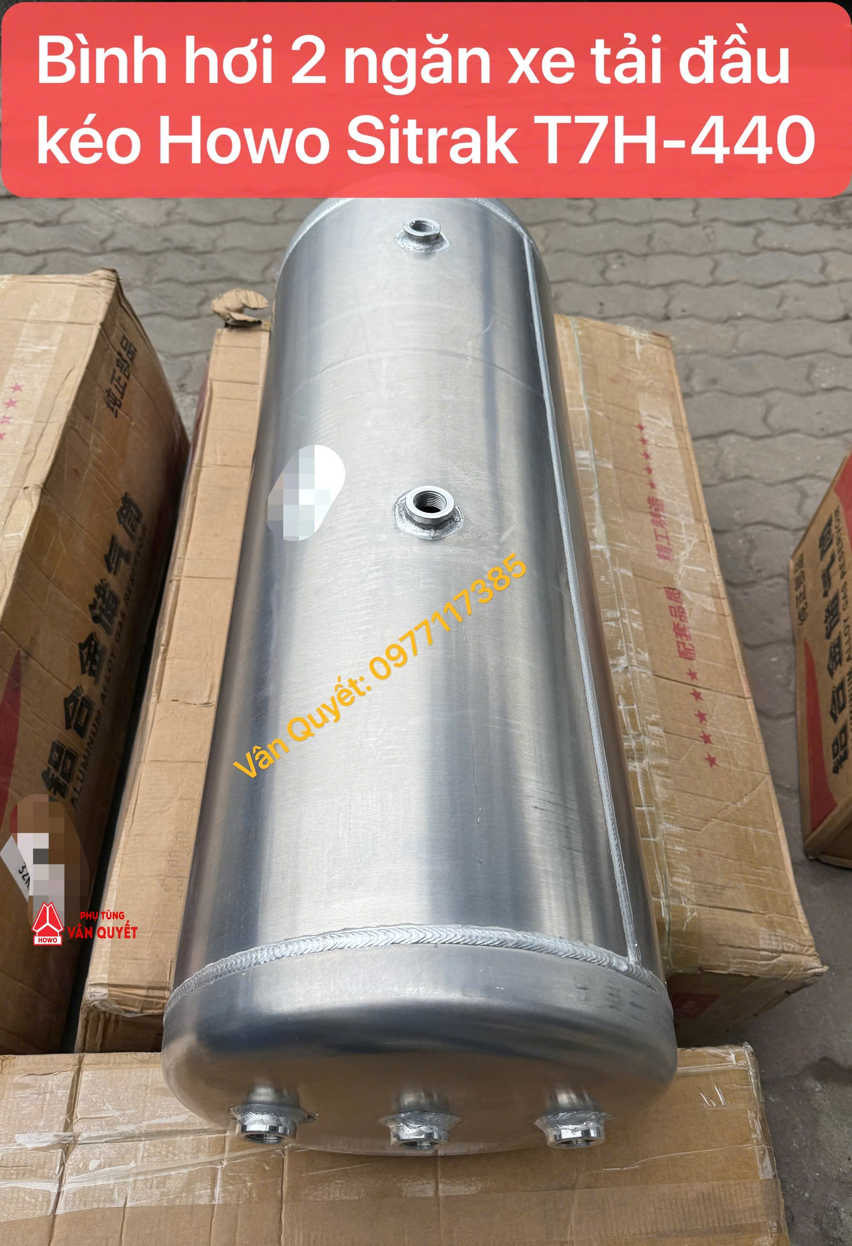 Bán bình hơi tích áp bằng nhôm xe Howo Sitrak, A7, CH7-460, TS7, NX440, WG9000360774 - WG9000360799 - WG9000360789