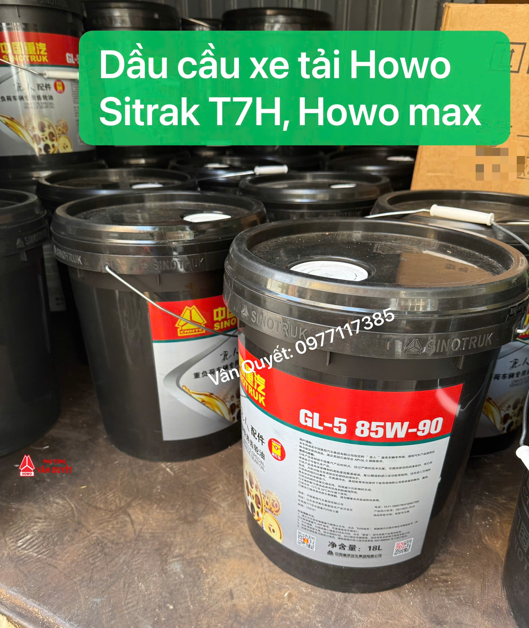 Dầu bôi trơn cầu 85W-90, Dầu cầu xe tải Howo. GL-5. 85W-90