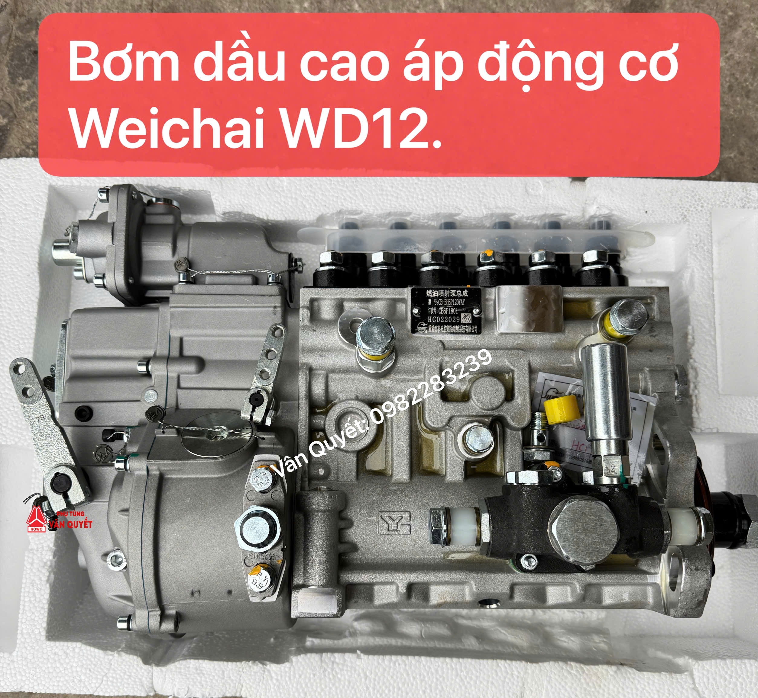 Bơm cao áp động cơ Weichai WD12 lắp xe tải mỏ 90 tấn Tonly, XCMG, MT86. 61260081227
